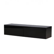 Venture Home Fristad TV Stand 160x45x35 cm - MDF with Black Glossy PU Lacquer Painting