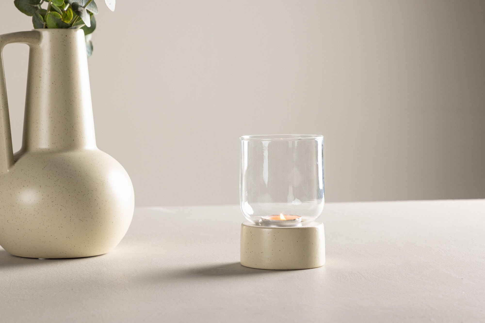 Venture Home Vica Lantern - Beige/Black Dots - D8*H12*B8cm