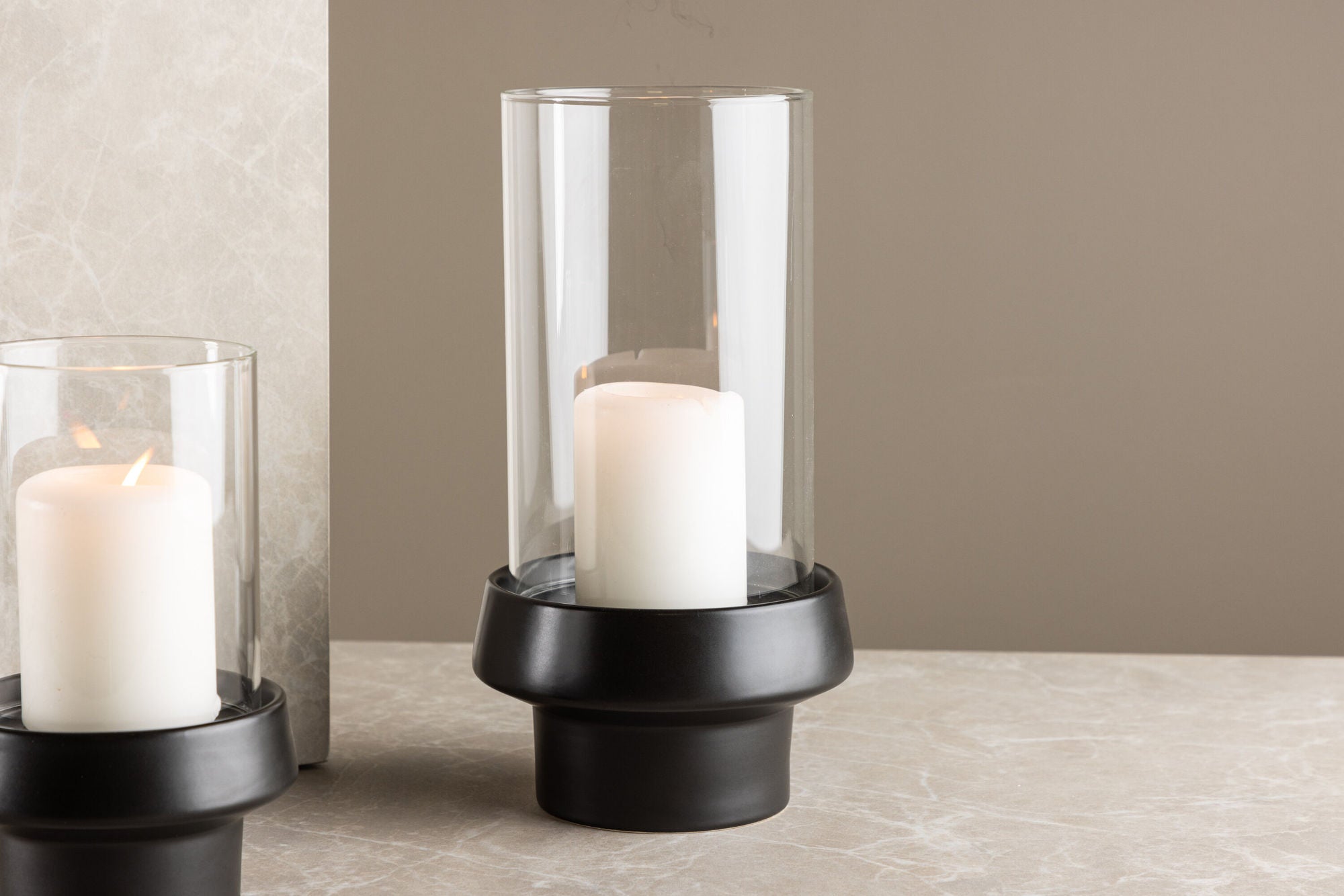 Venture Home Davida Lantern - Black/Clear Glass - 15*H29cm