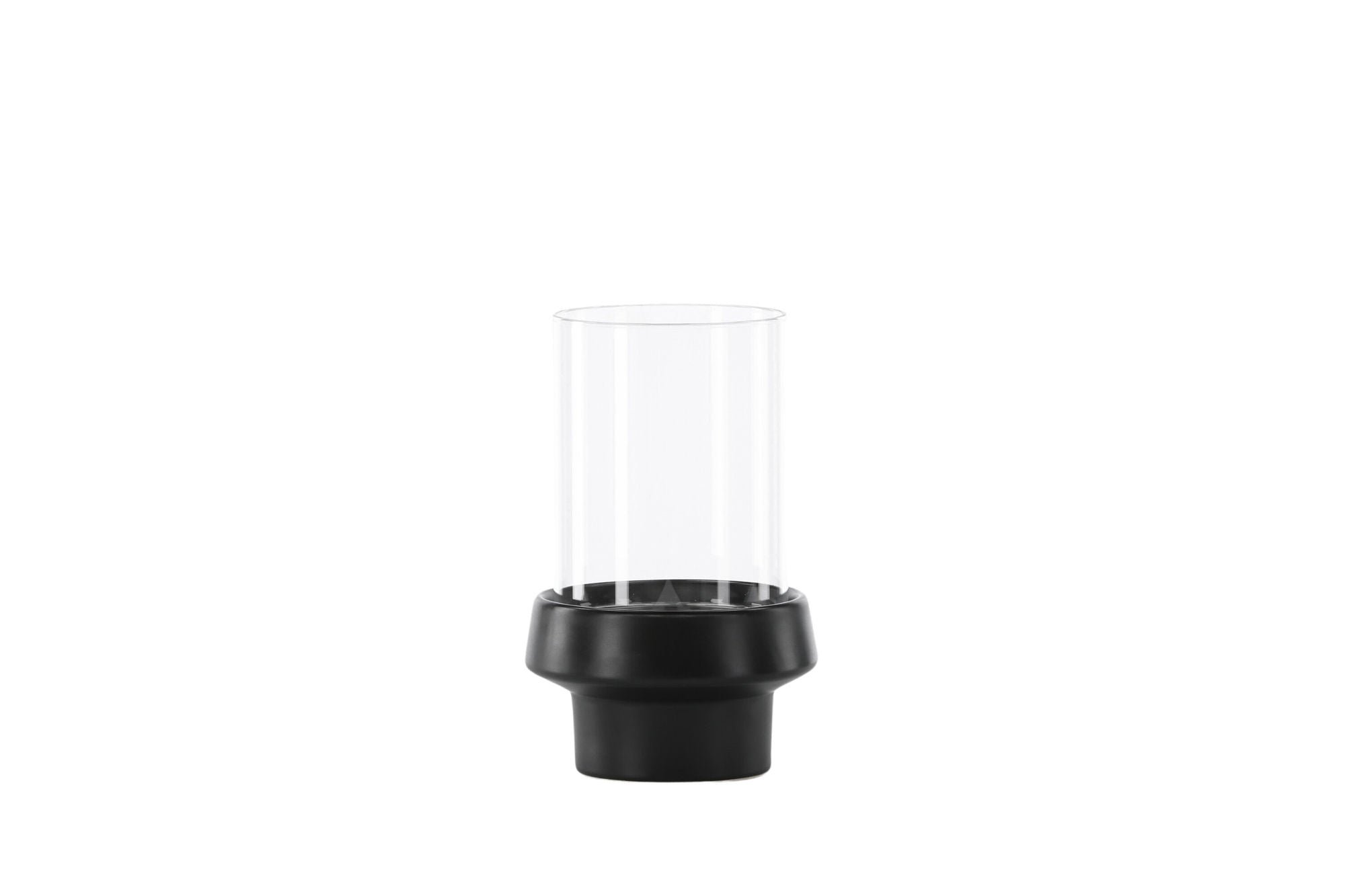 Venture Home Davida Lantern - Black/Clear Glass - 13*H20cm