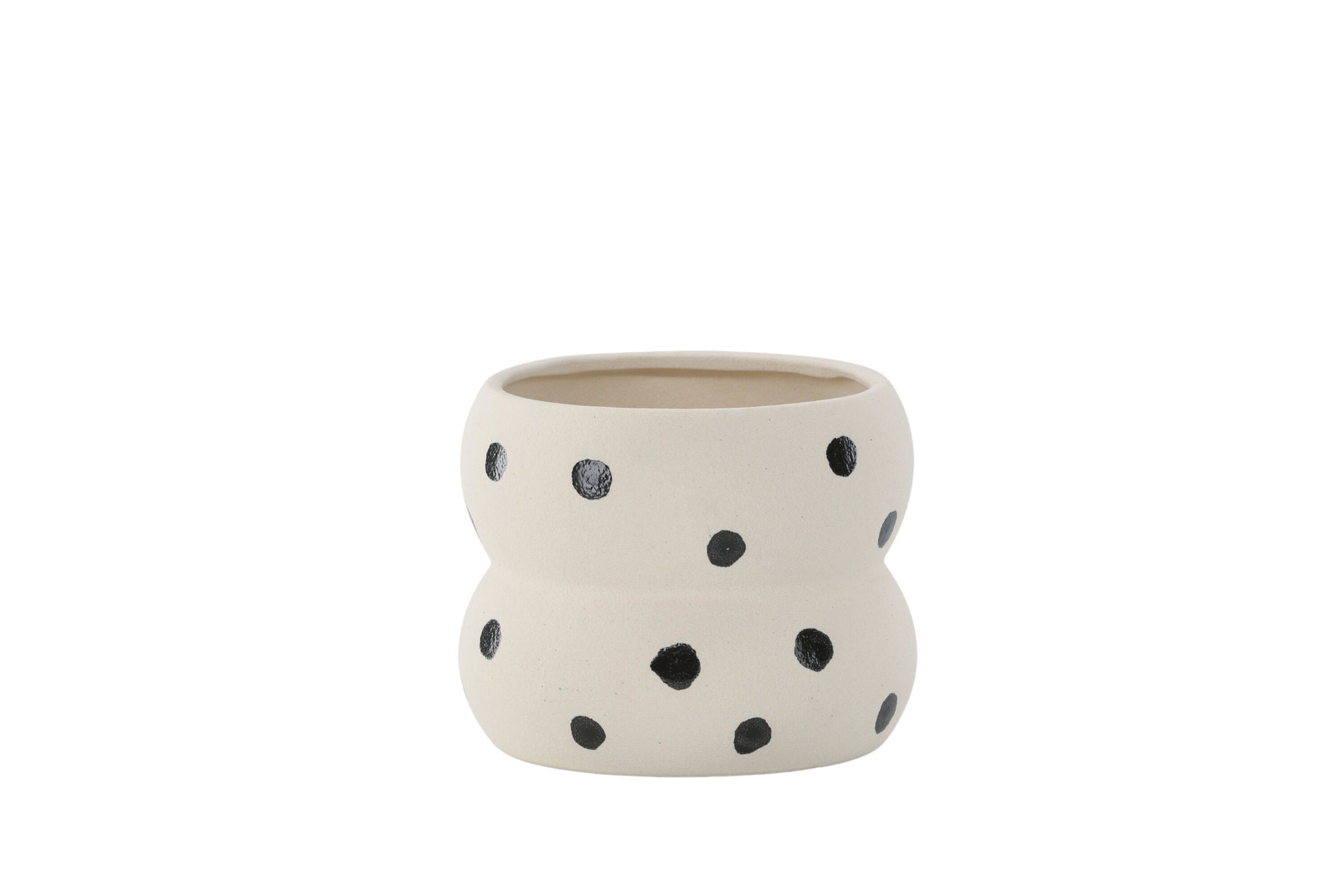 Venture Home Dapne Pot - White/Black Dots - 16*16*13cm