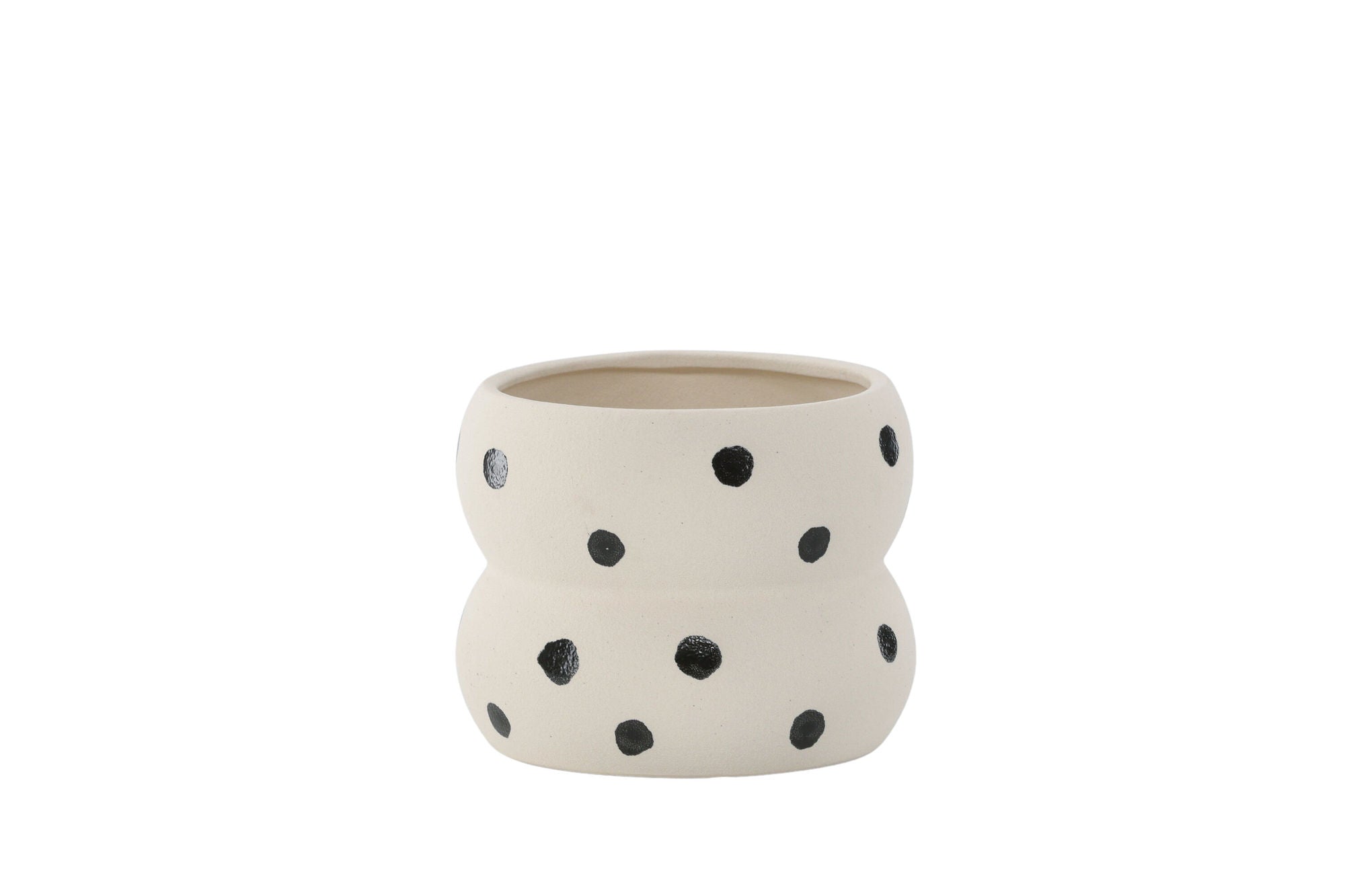 Venture Home Dapne Pot - White/Black Dots - 16*16*13cm