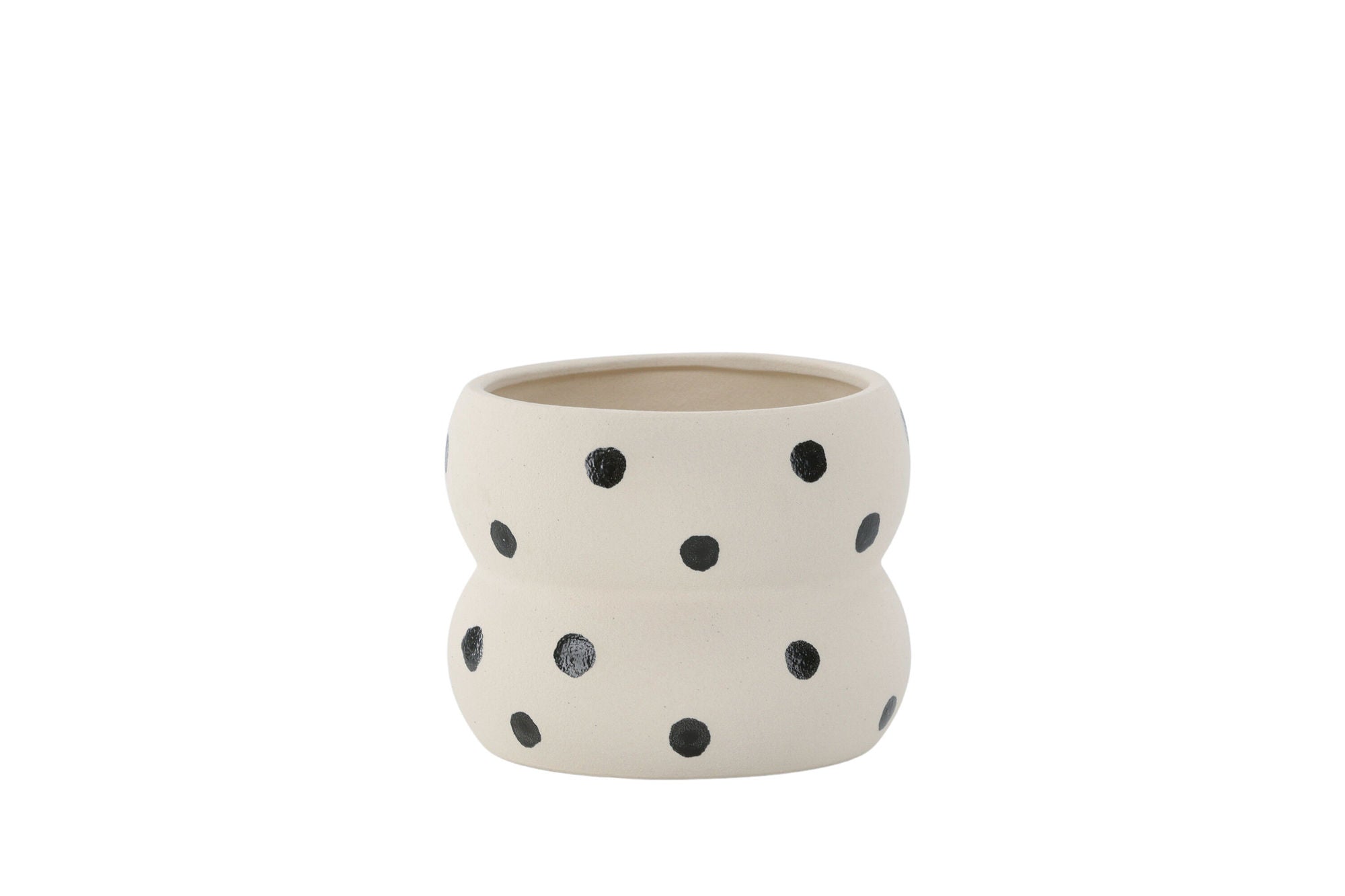 Venture Home Dapne Pot - White/Black Dots - 16*16*13cm