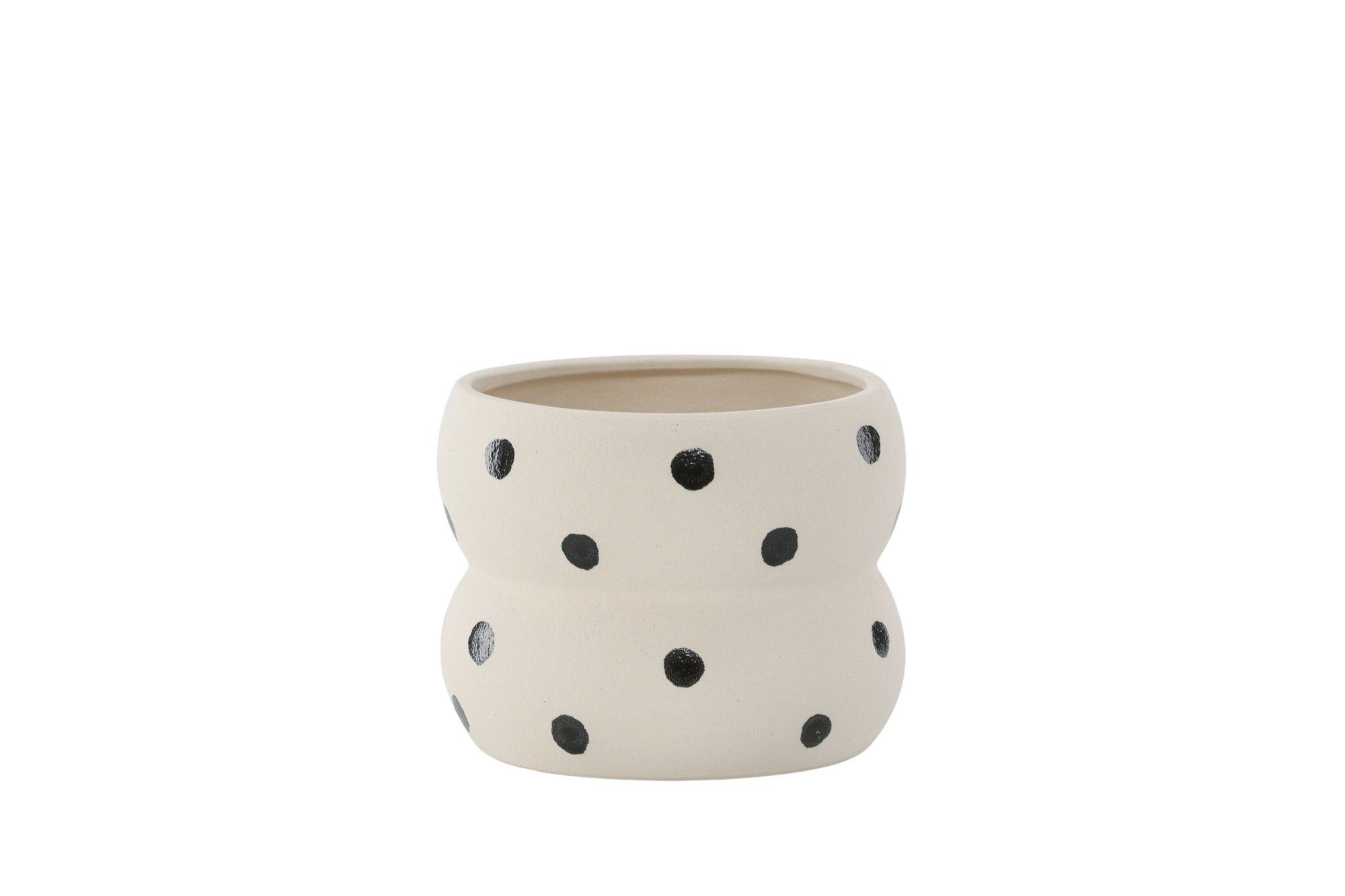 Venture Home Dapne Pot - White/Black Dots - 16*16*13cm