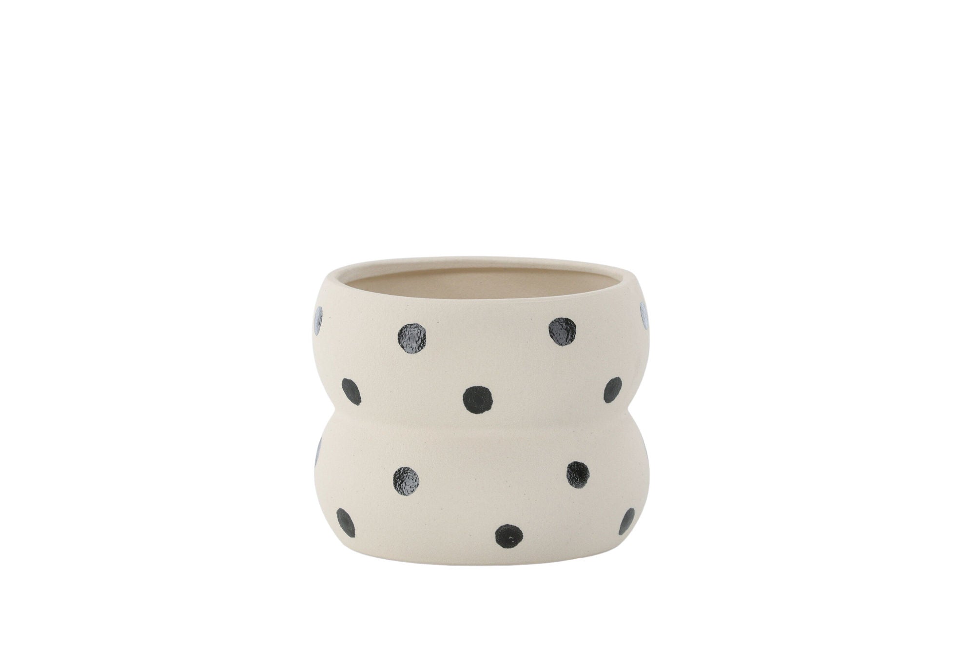 Venture Home Dapne Pot - White/Black Dots - 16*16*13cm