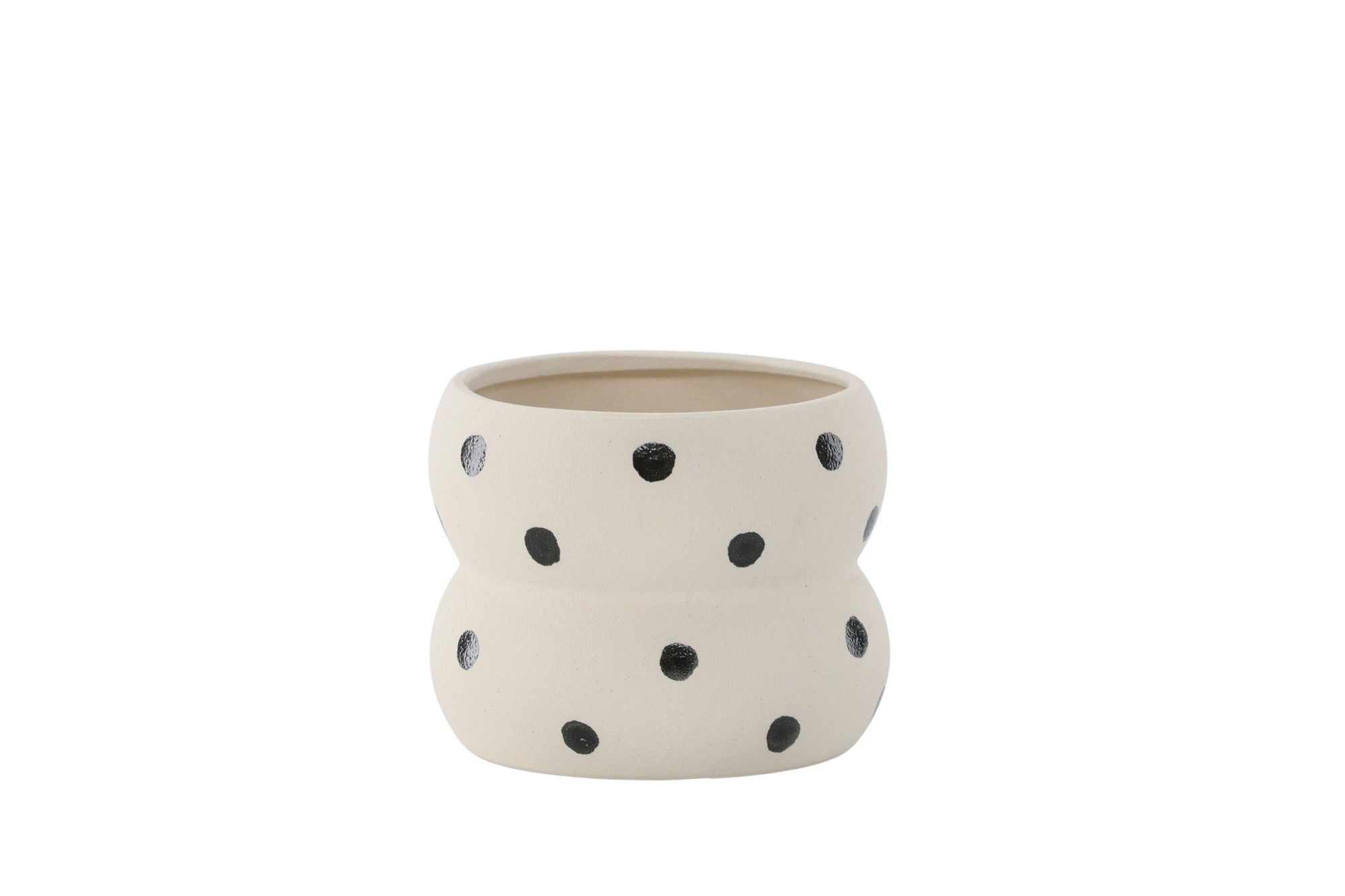 Venture Home Dapne Pot - White/Black Dots - 16*16*13cm