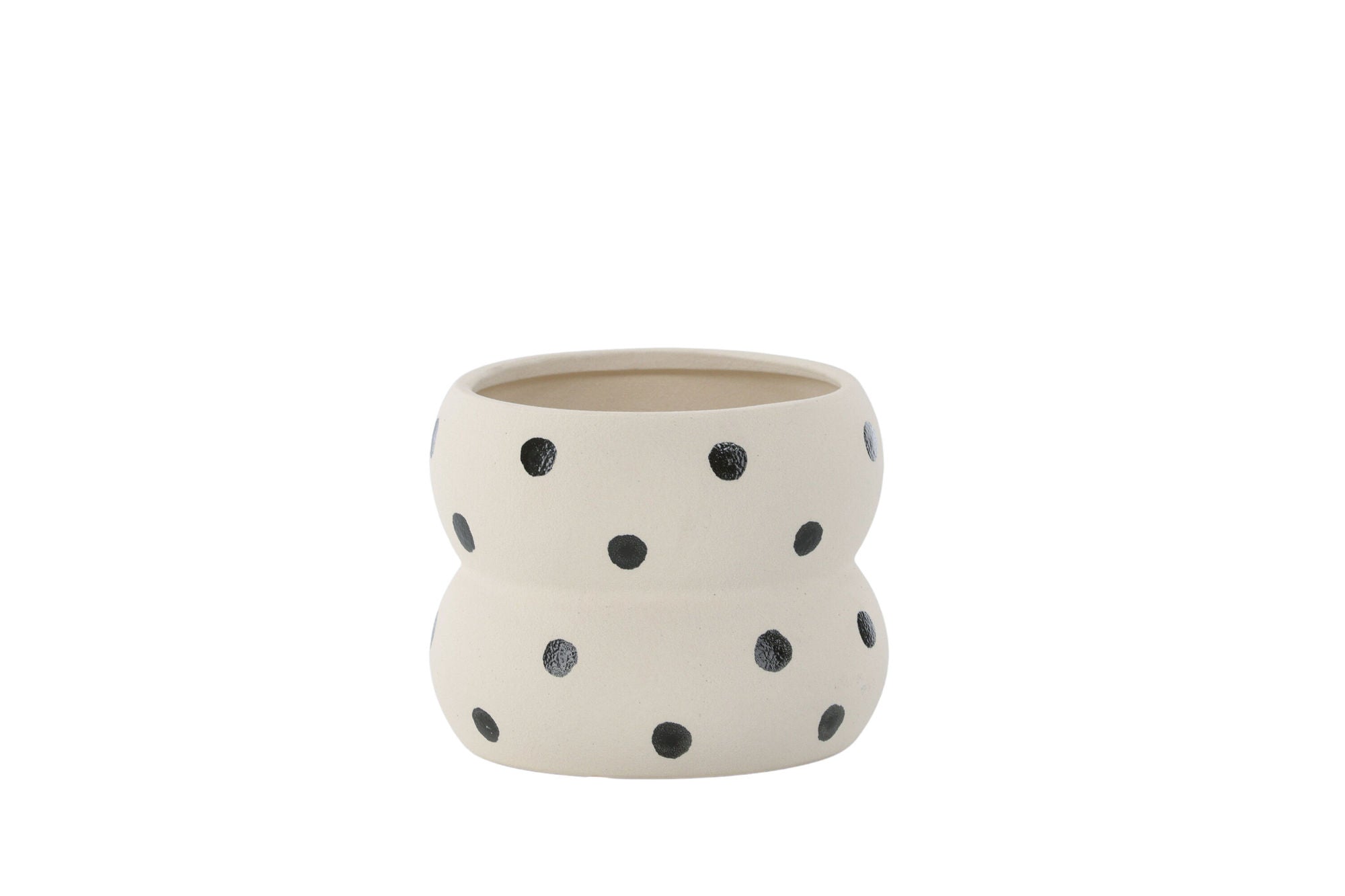 Venture Home Dapne Pot - White/Black Dots - 16*16*13cm