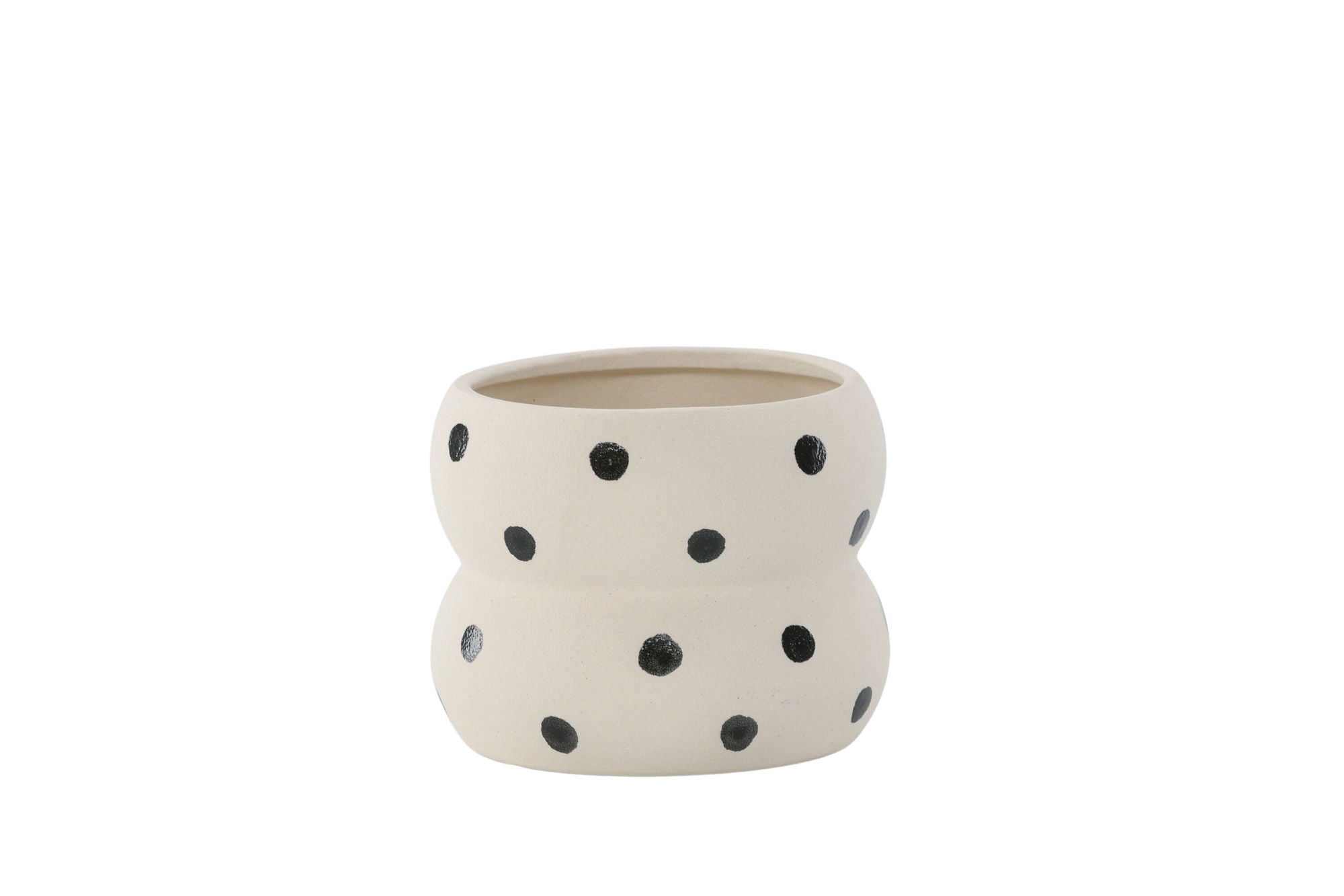 Venture Home Dapne Pot - White/Black Dots - 16*16*13cm