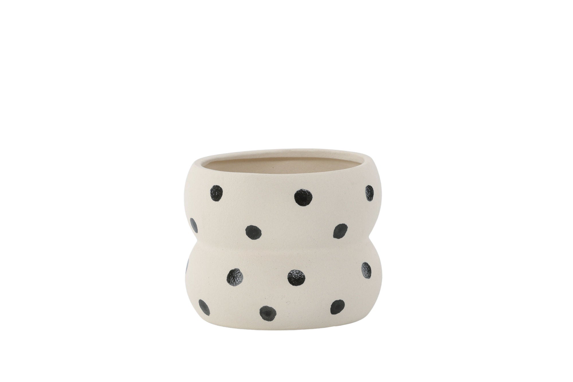 Venture Home Dapne Pot - White/Black Dots - 16*16*13cm