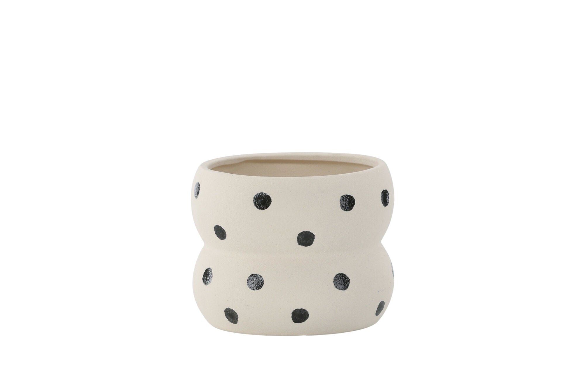 Venture Home Dapne Pot - White/Black Dots - 16*16*13cm