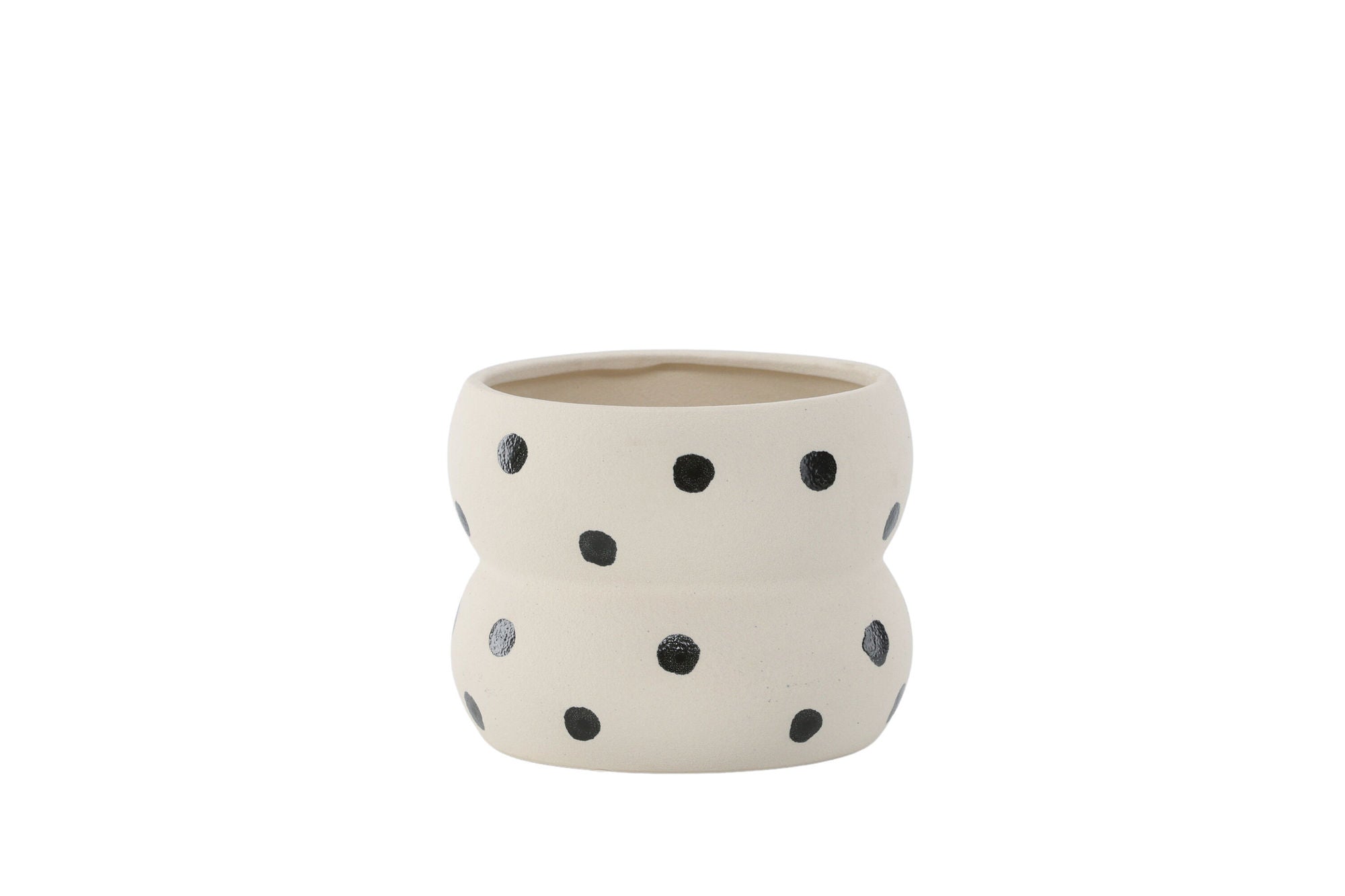 Venture Home Dapne Pot - White/Black Dots - 16*16*13cm