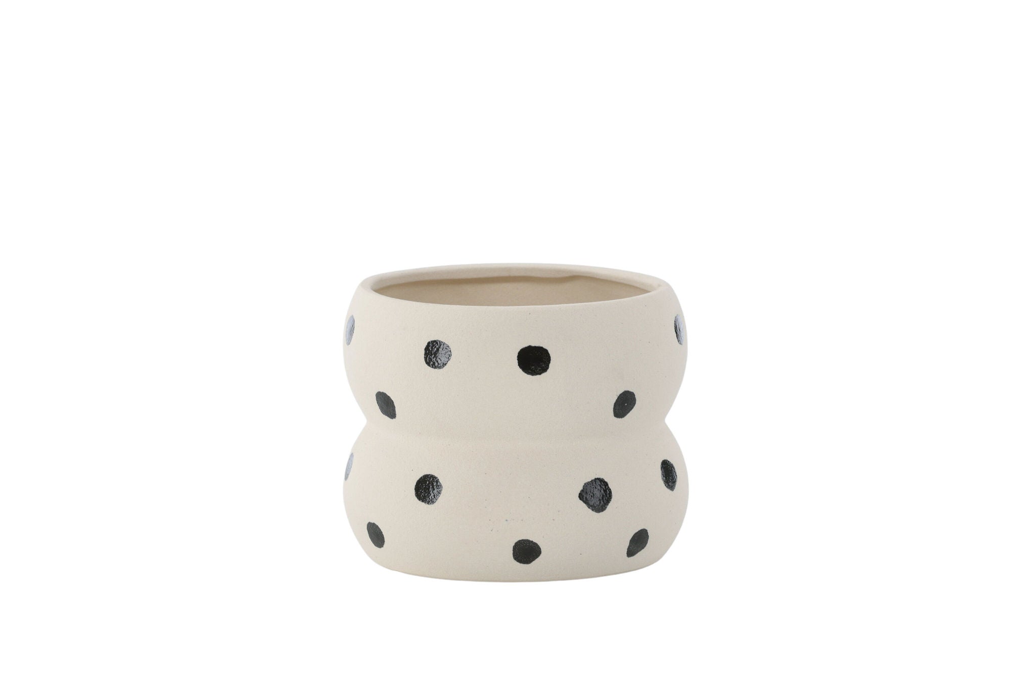 Venture Home Dapne Pot - White/Black Dots - 16*16*13cm