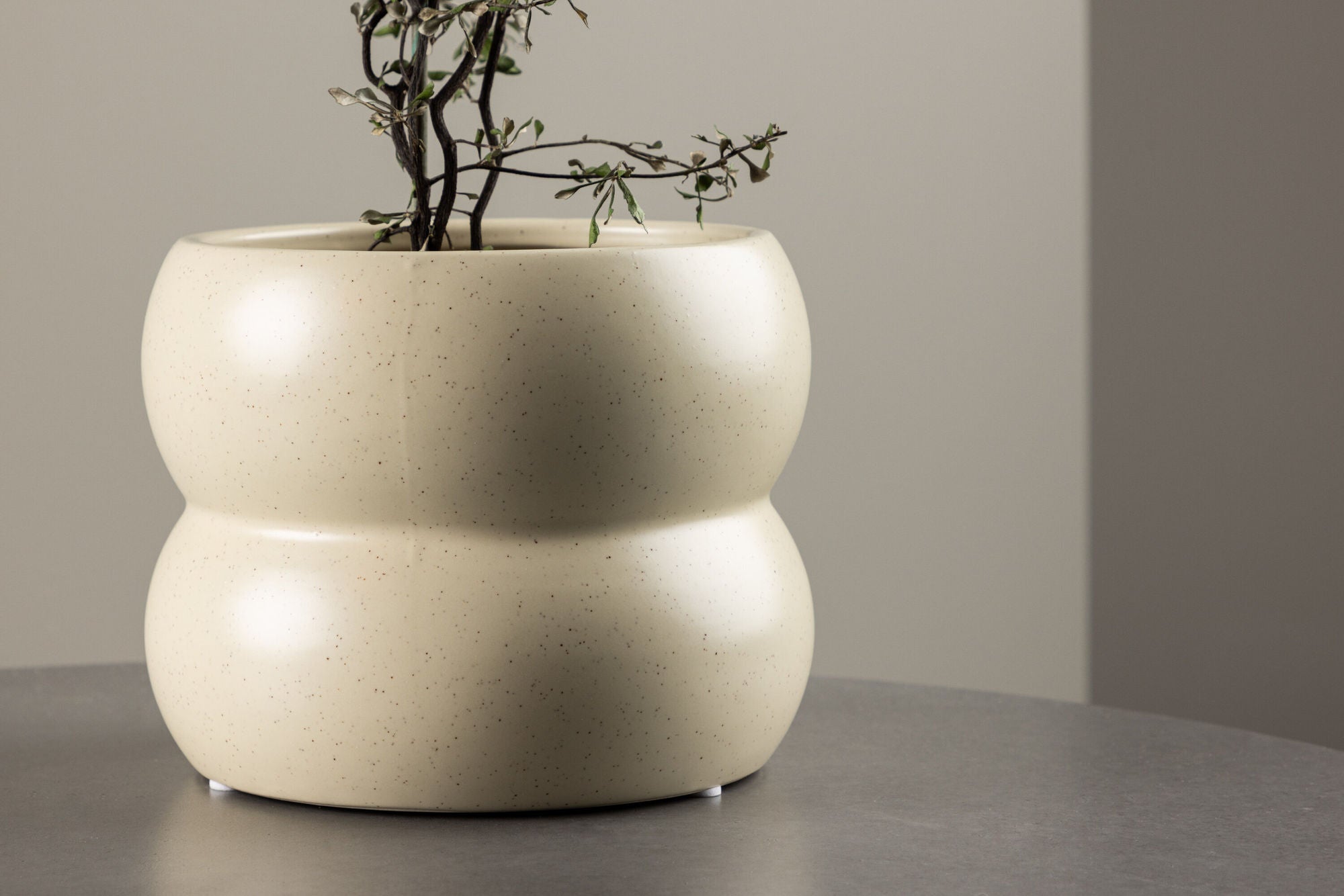 Venture Home Dapne Pot - Beige/Black Dots - 16*16*13cm
