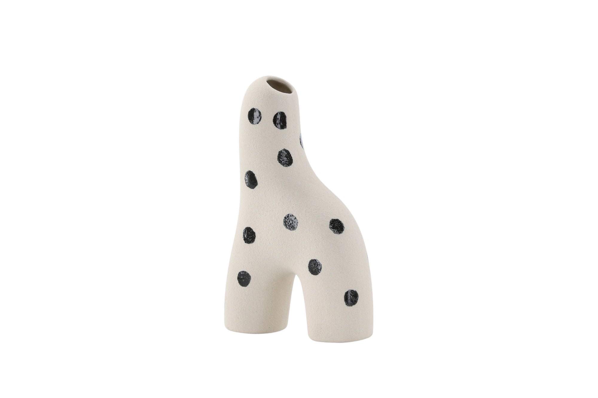 Venture Home Aya Vase - White/Black Dots - 9*4*16Hcm
