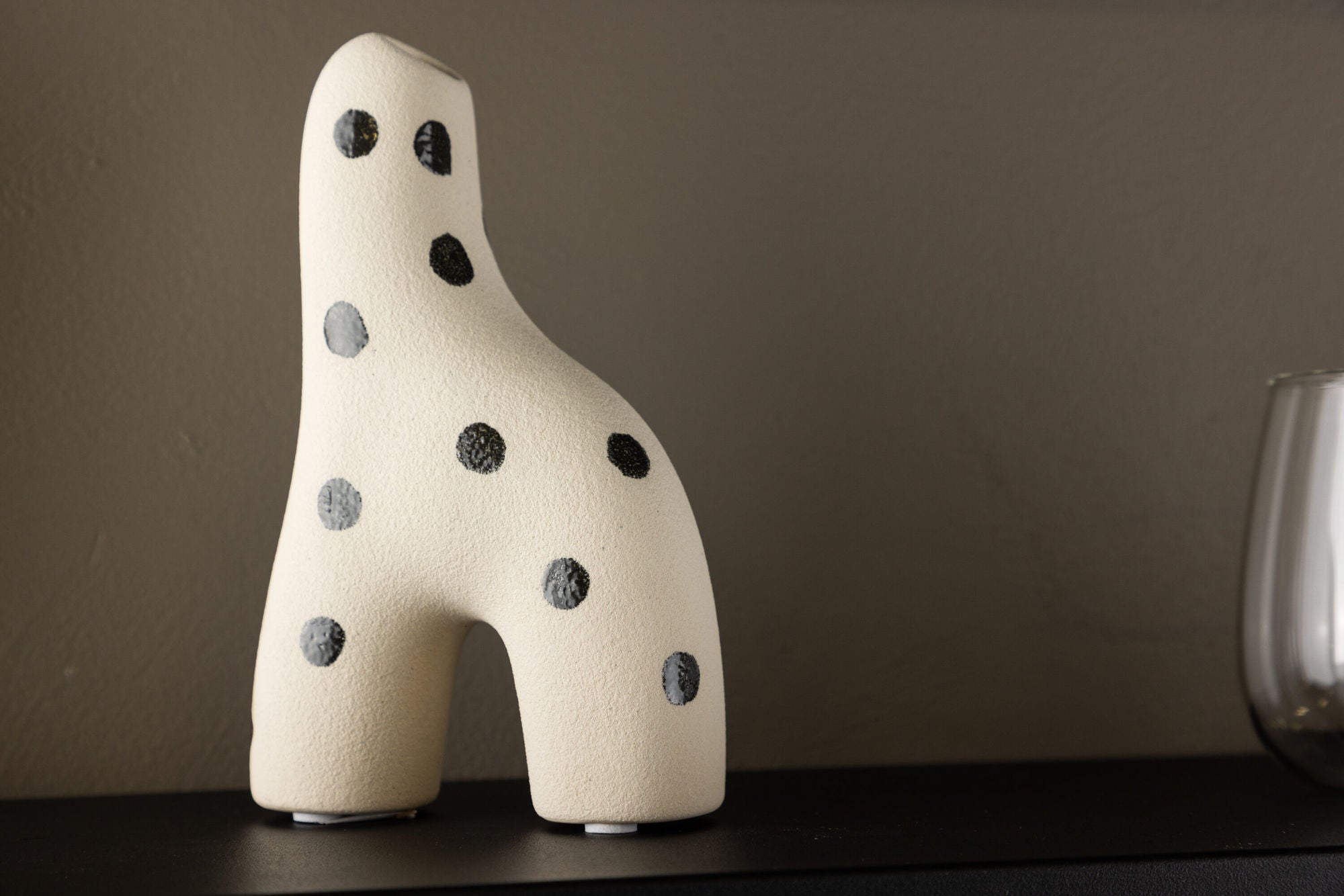 Venture Home Aya Vase - White/Black Dots - 9*4*16Hcm