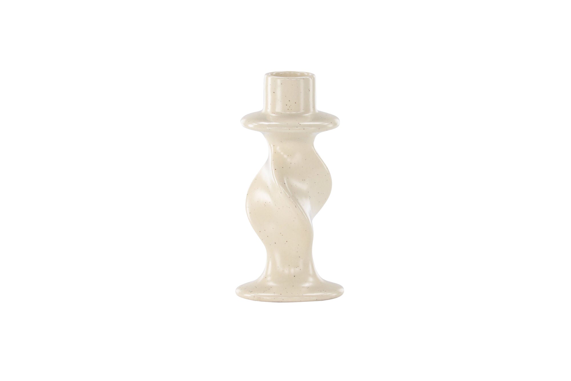 Venture Home Glory Candlestick - Beige/Black Dots - D2*W6*H12cm