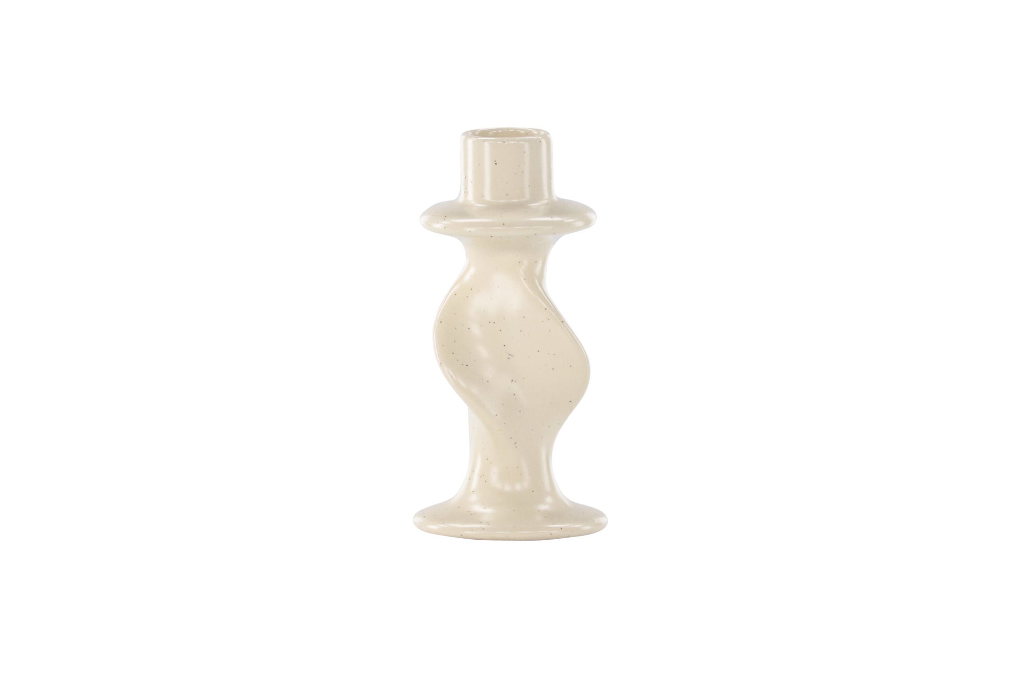 Venture Home Glory Candlestick - Beige/Black Dots - D2*W6*H12cm