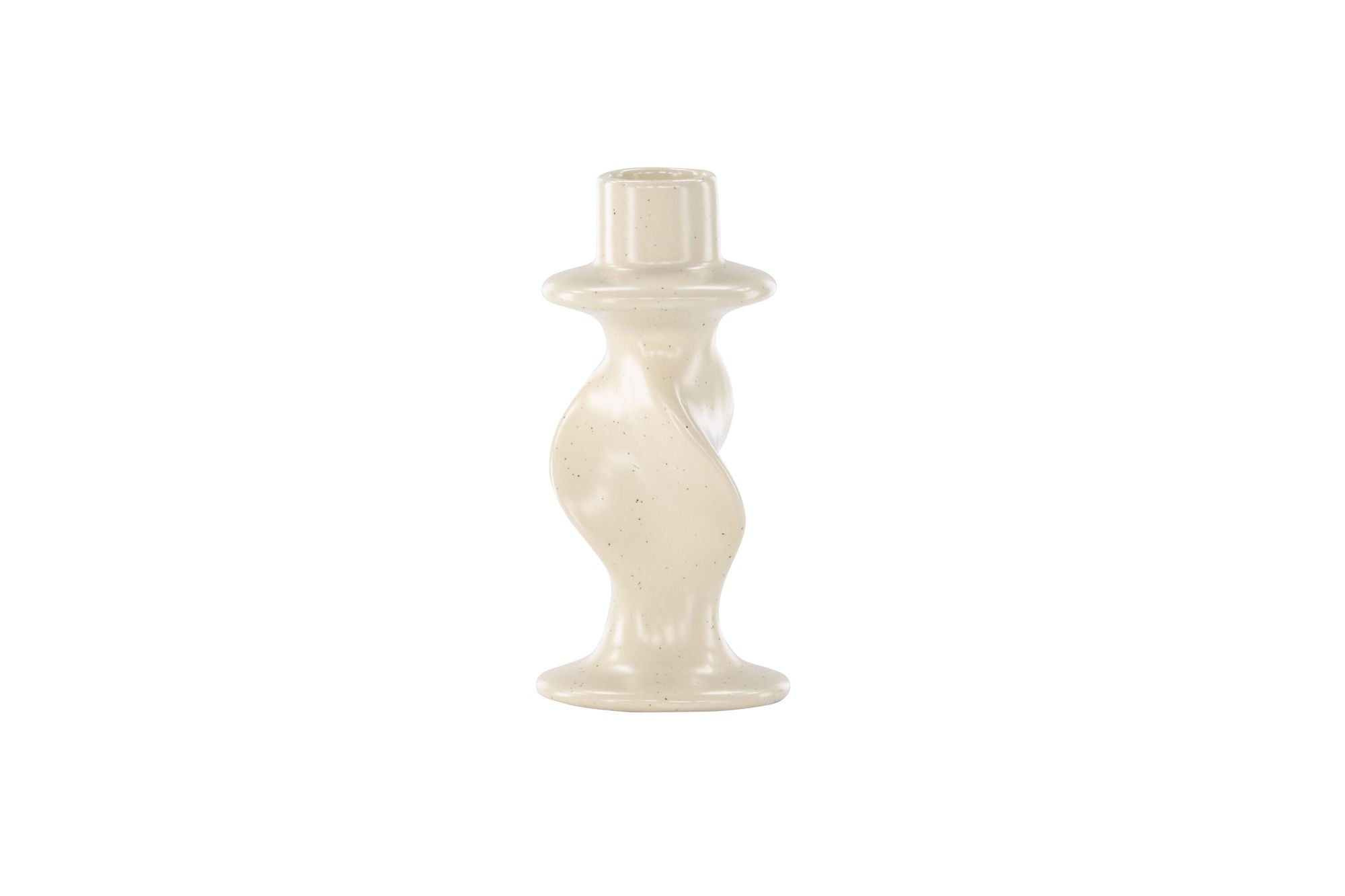Venture Home Glory Candlestick - Beige/Black Dots - D2*W6*H12cm