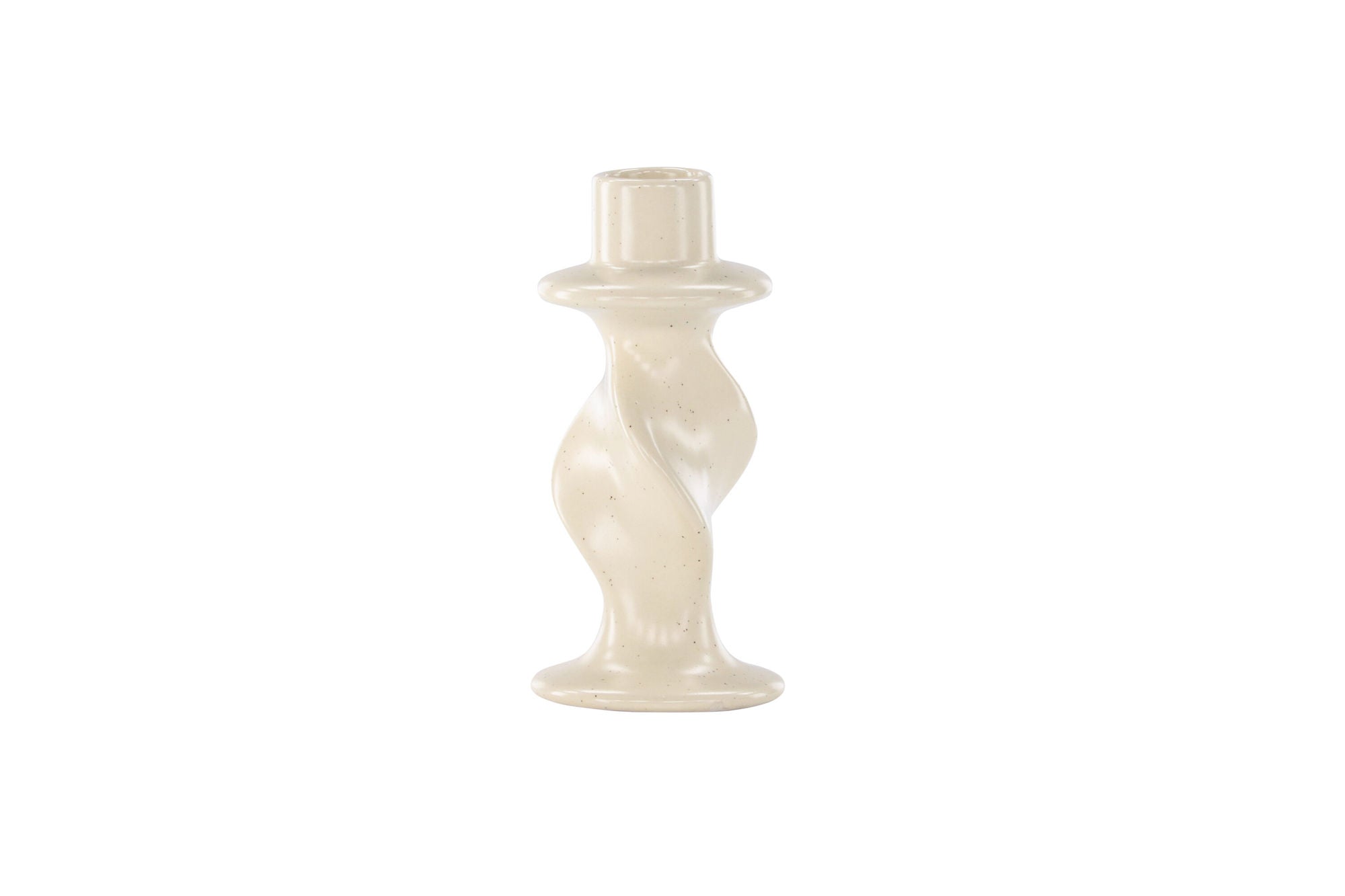 Venture Home Glory Candlestick - Beige/Black Dots - D2*W6*H12cm