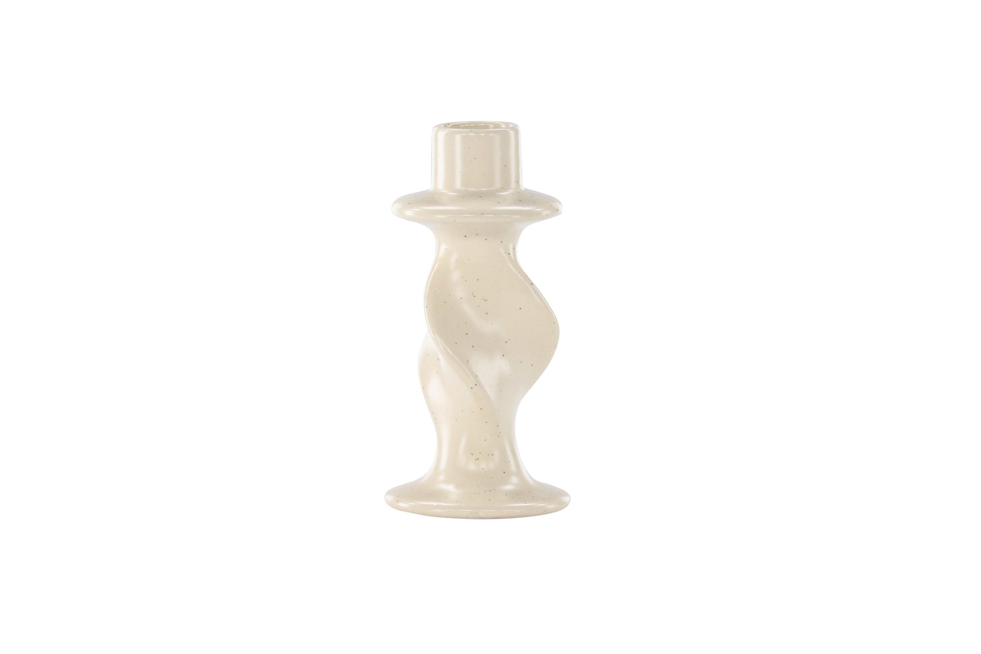 Venture Home Glory Candlestick - Beige/Black Dots - D2*W6*H12cm