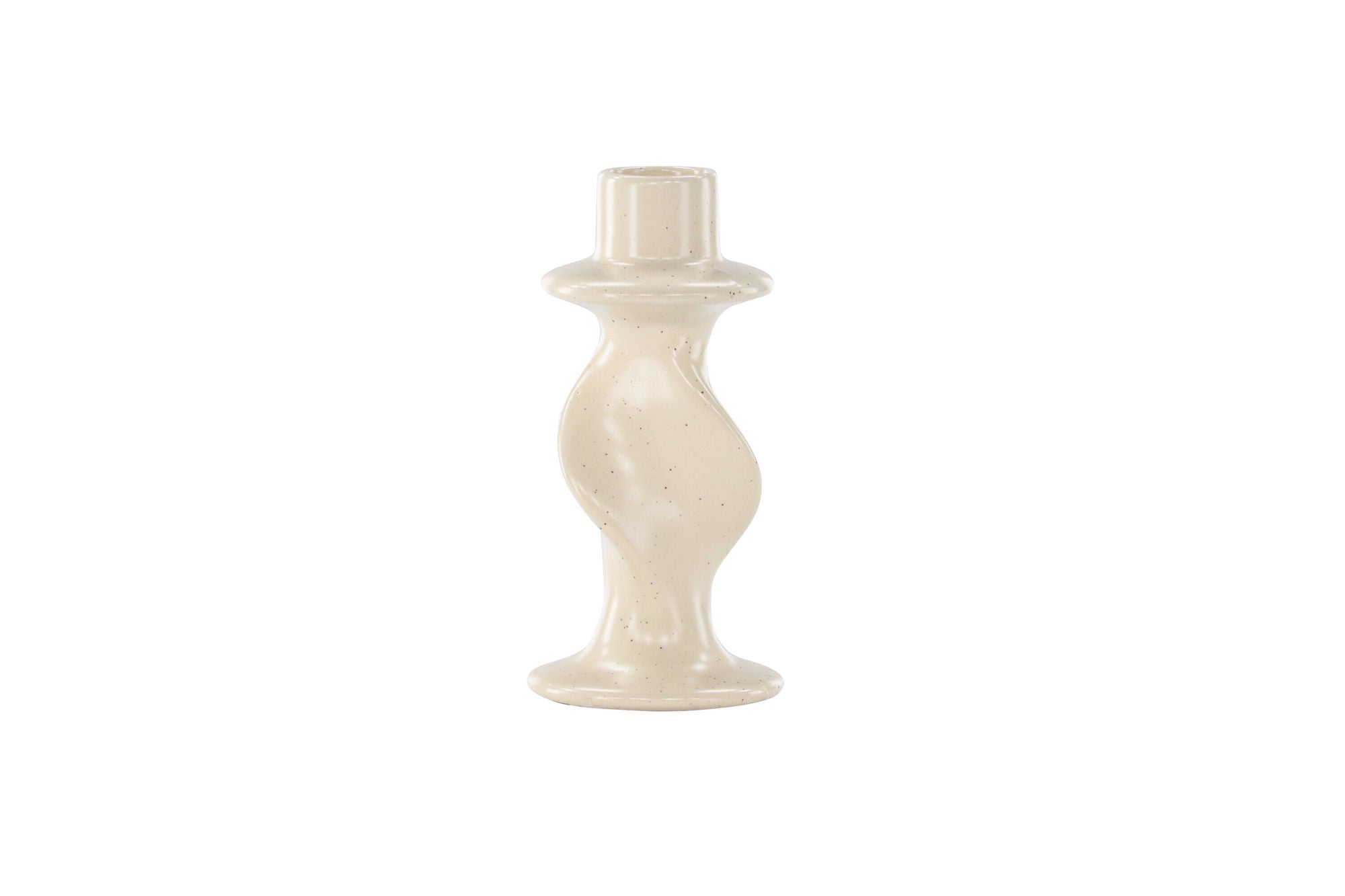 Venture Home Glory Candlestick - Beige/Black Dots - D2*W6*H12cm
