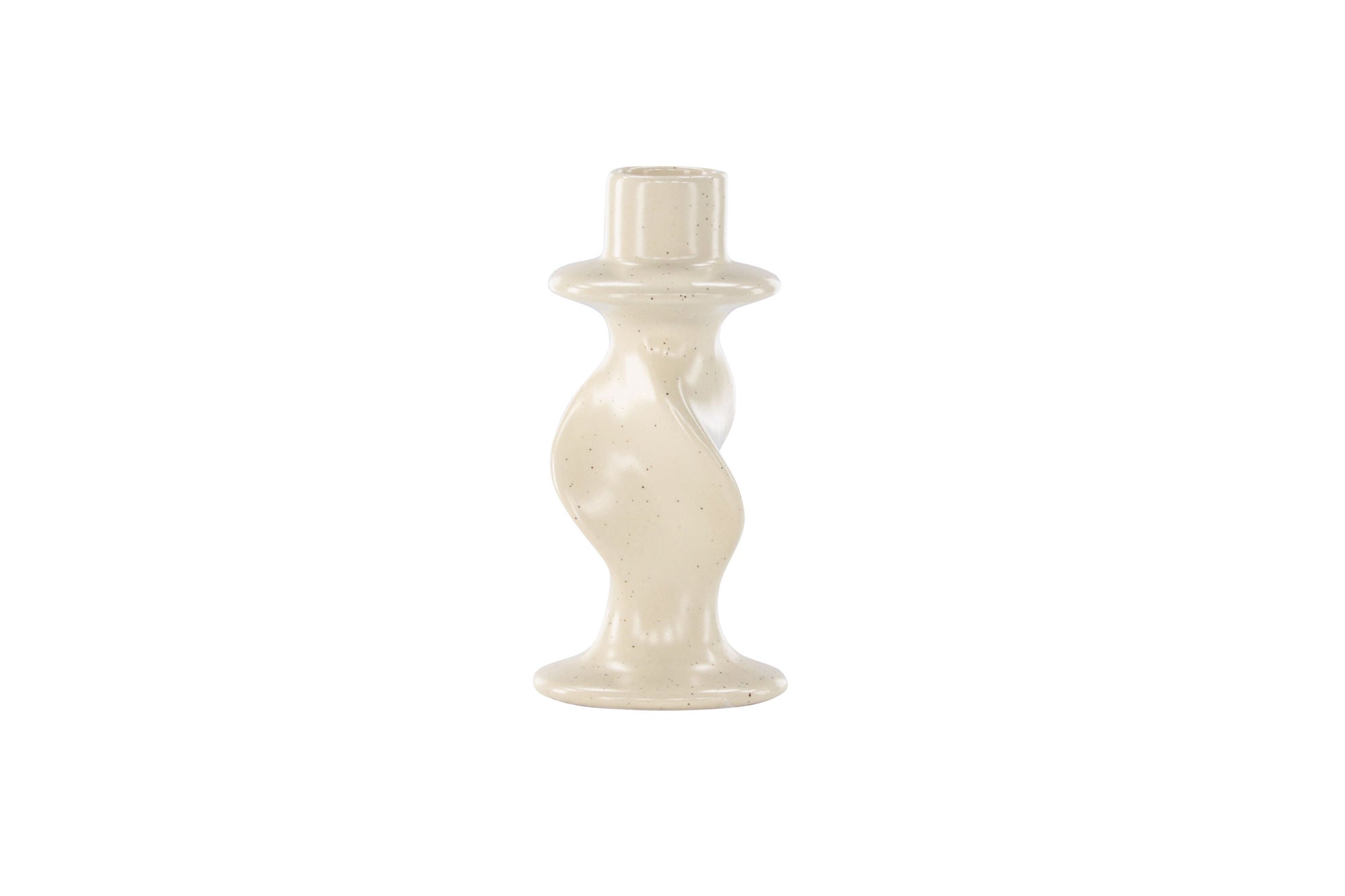 Venture Home Glory Candlestick - Beige/Black Dots - D2*W6*H12cm