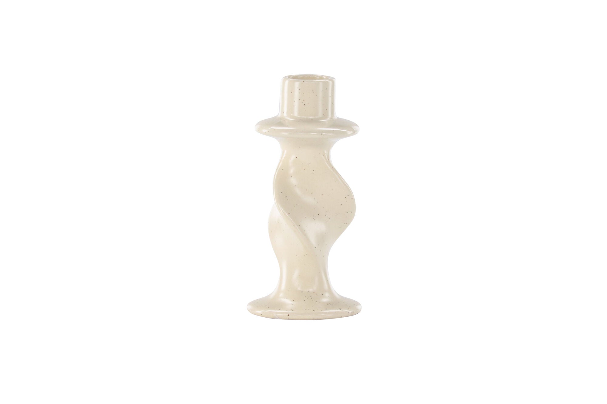 Venture Home Glory Candlestick - Beige/Black Dots - D2*W6*H12cm