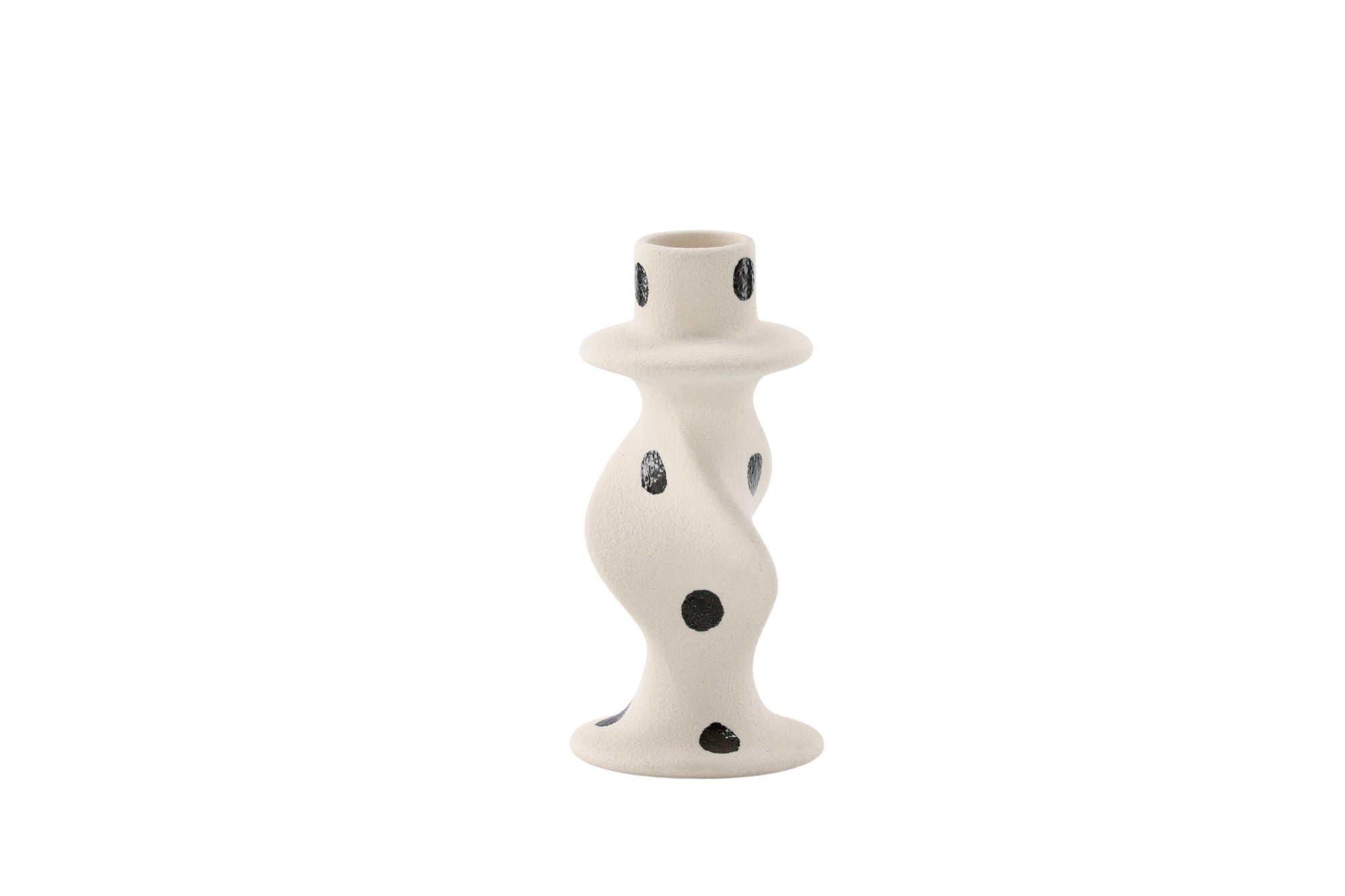 Venture Home Glory Candlestick - White/Black Dots - D2*W6*H12cm