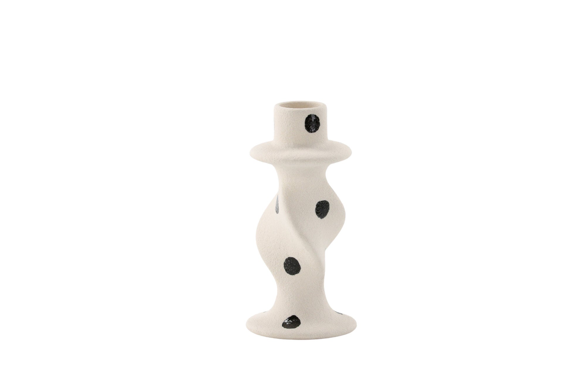 Venture Home Glory Candlestick - White/Black Dots - D2*W6*H12cm