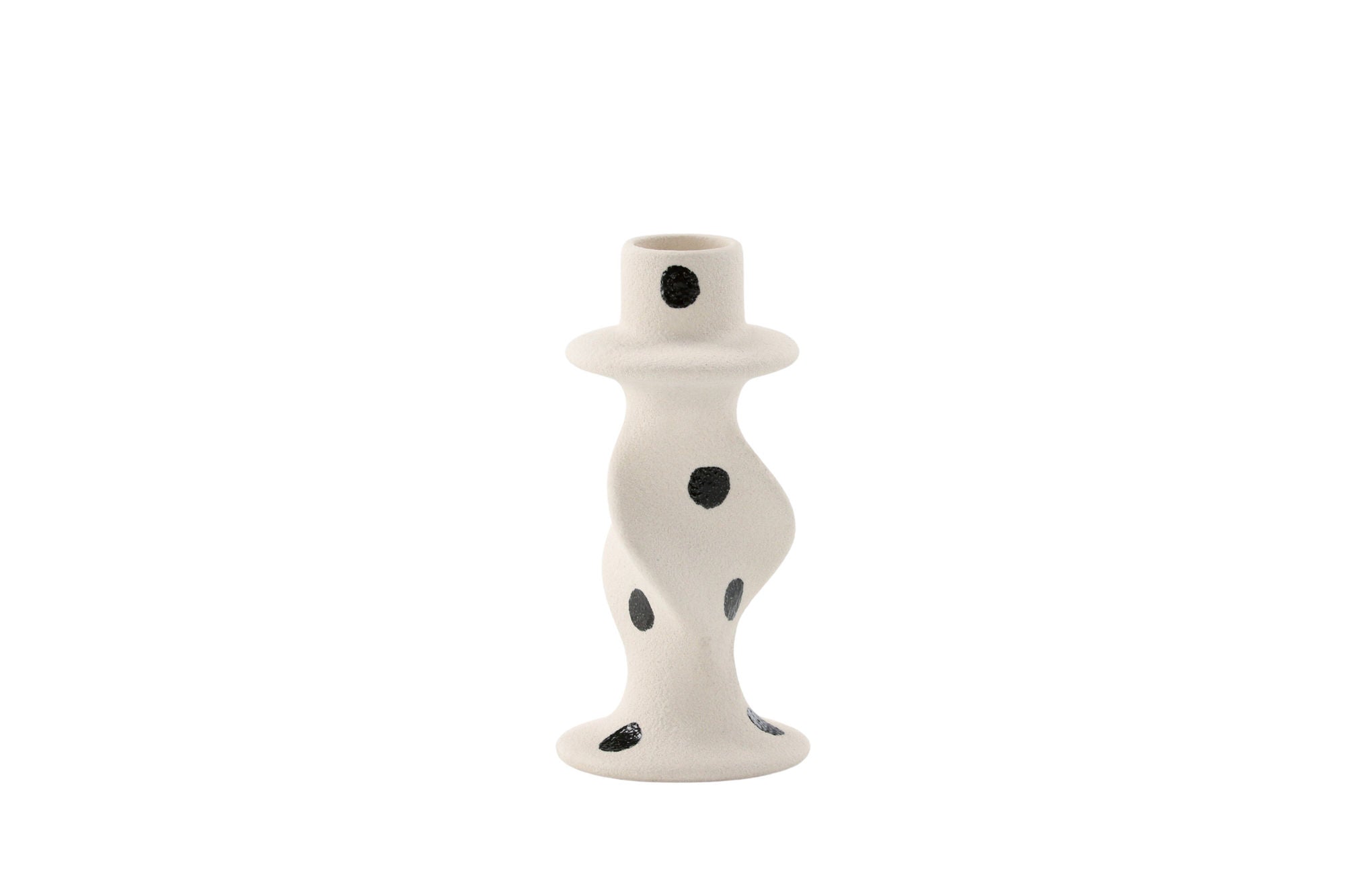 Venture Home Glory Candlestick - White/Black Dots - D2*W6*H12cm