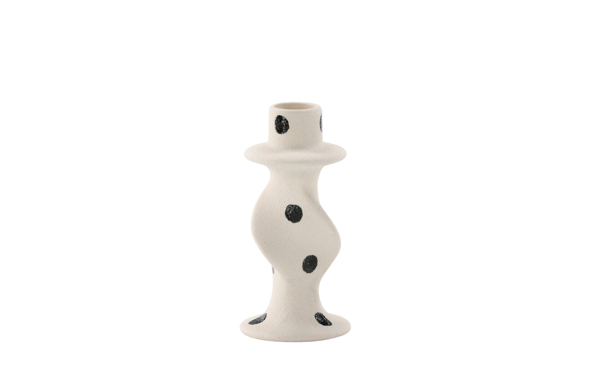 Venture Home Glory Candlestick - White/Black Dots - D2*W6*H12cm