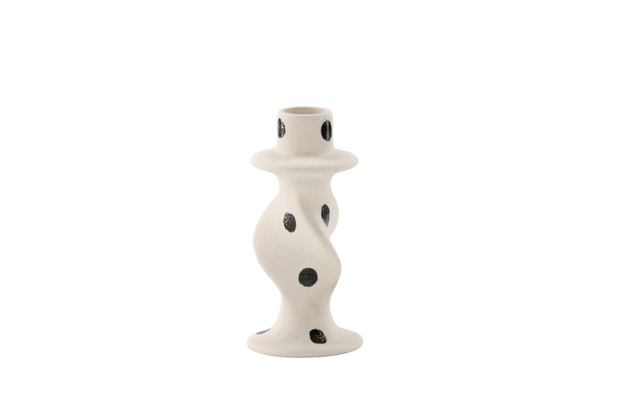 Venture Home Glory Candlestick - White/Black Dots - D2*W6*H12cm