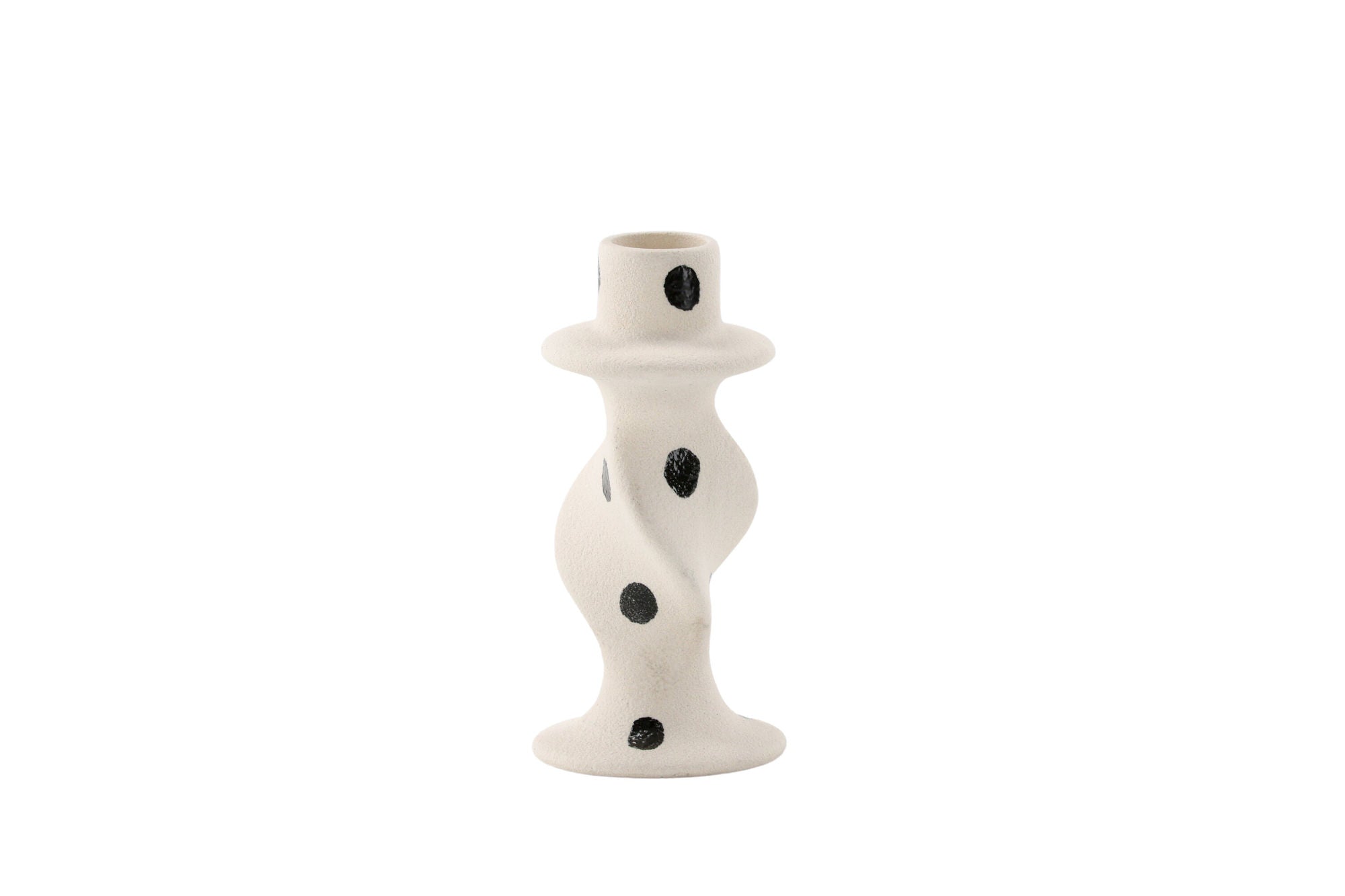 Venture Home Glory Candlestick - White/Black Dots - D2*W6*H12cm