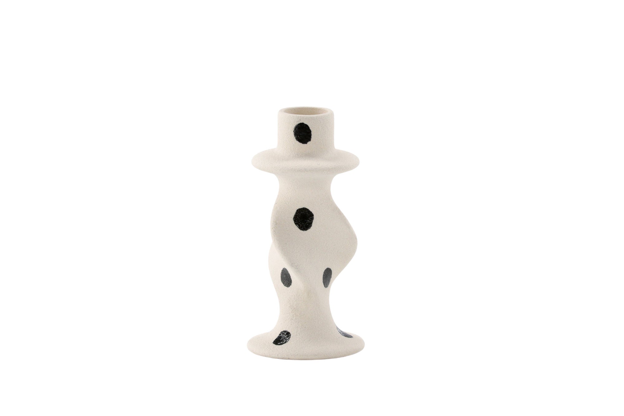 Venture Home Glory Candlestick - White/Black Dots - D2*W6*H12cm