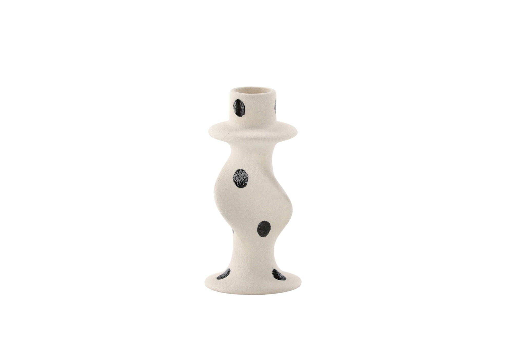 Venture Home Glory Candlestick - White/Black Dots - D2*W6*H12cm