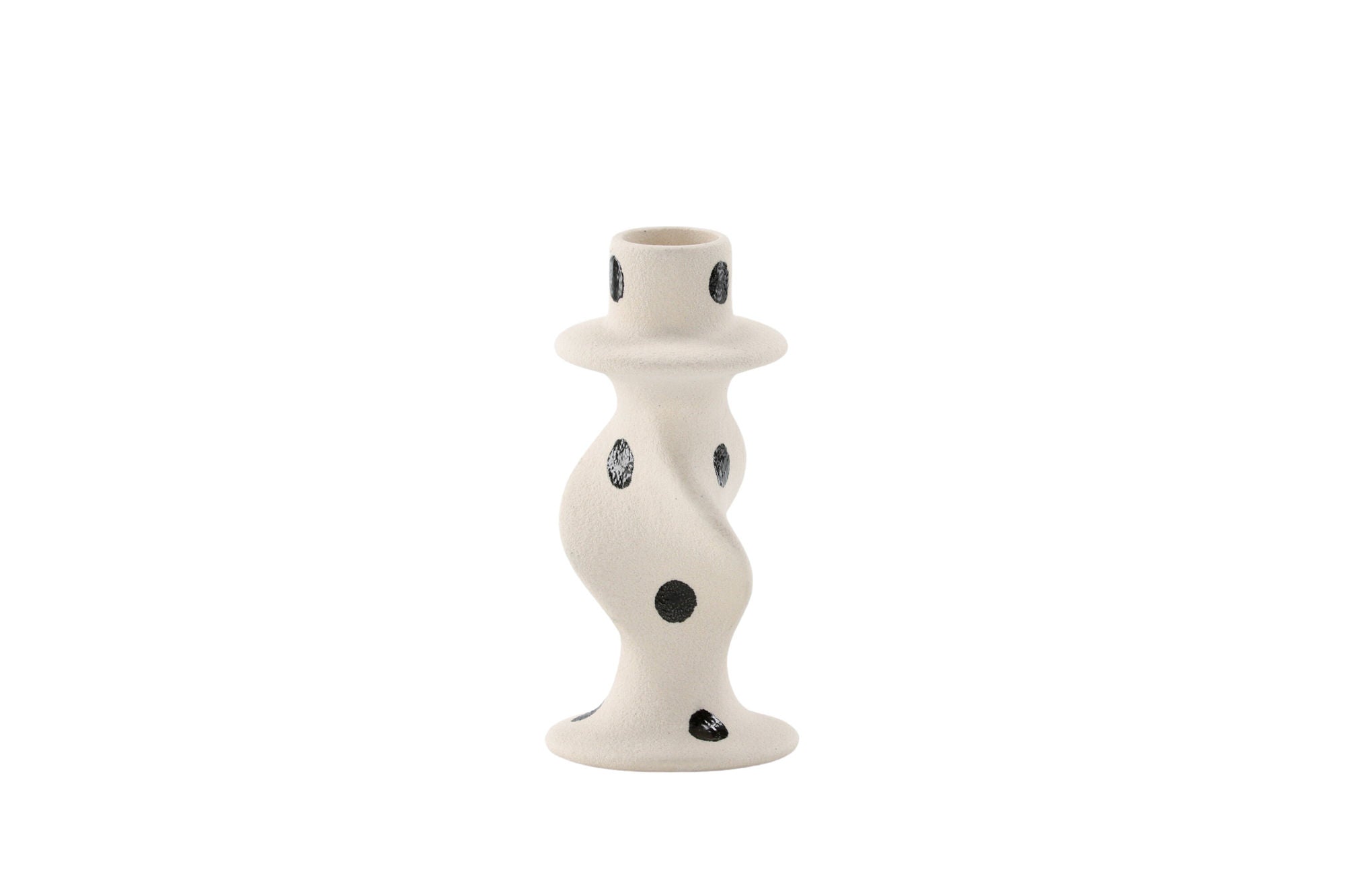 Venture Home Glory Candlestick - White/Black Dots - D2*W6*H12cm