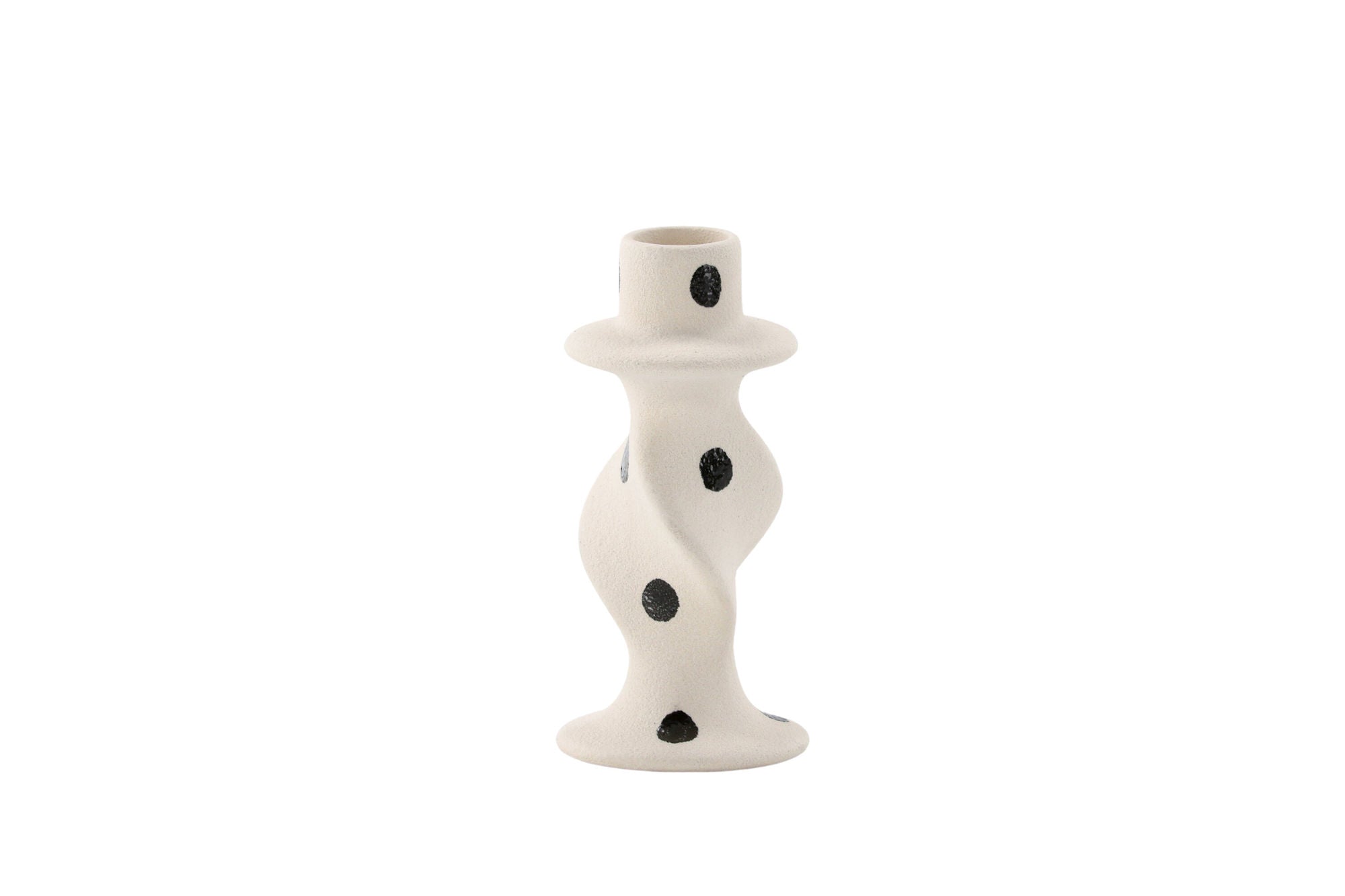 Venture Home Glory Candlestick - White/Black Dots - D2*W6*H12cm