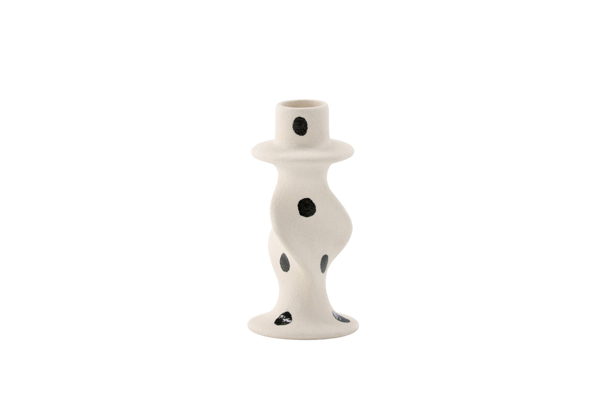 Venture Home Glory Candlestick - White/Black Dots - D2*W6*H12cm