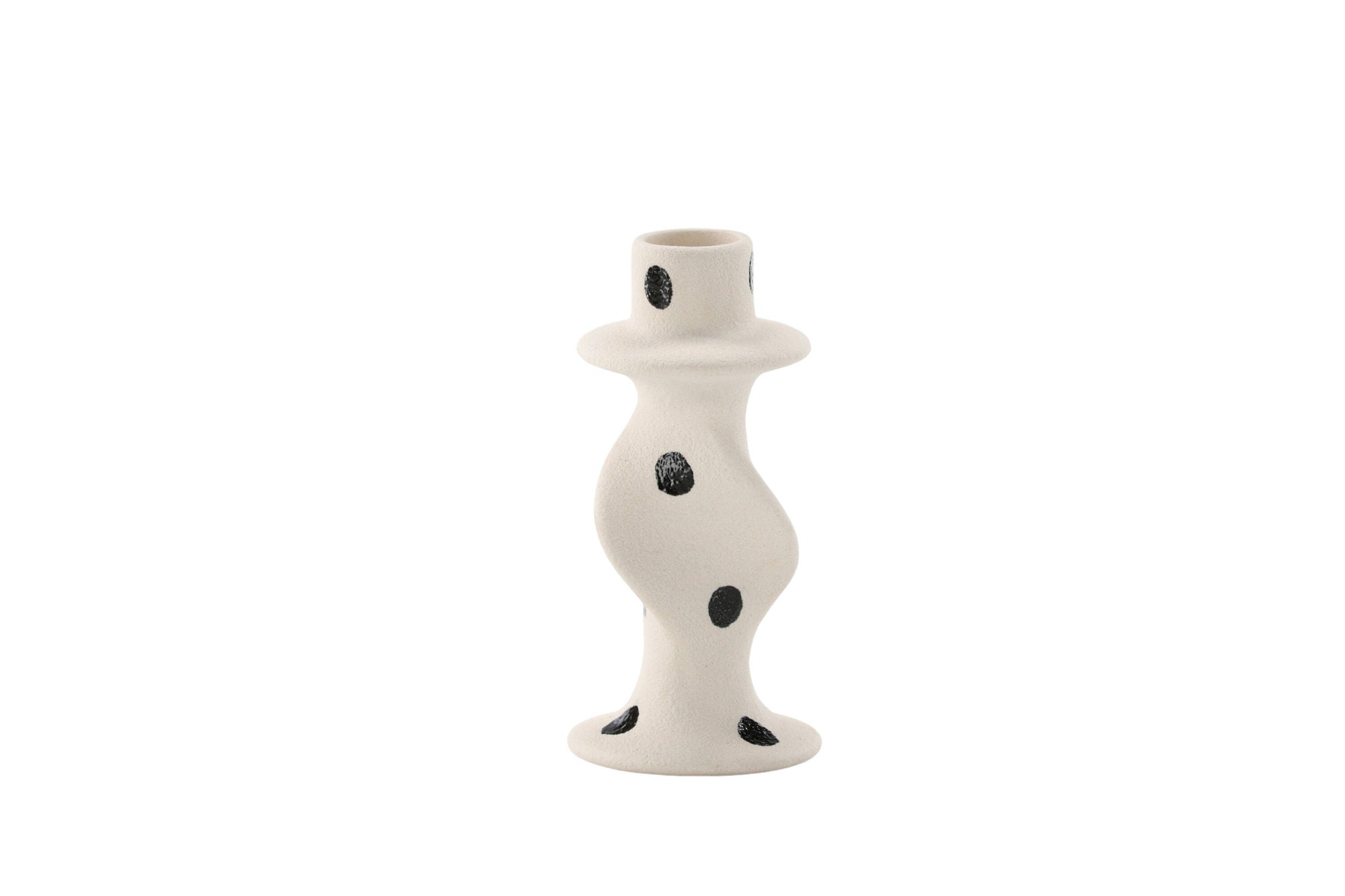 Venture Home Glory Candlestick - White/Black Dots - D2*W6*H12cm