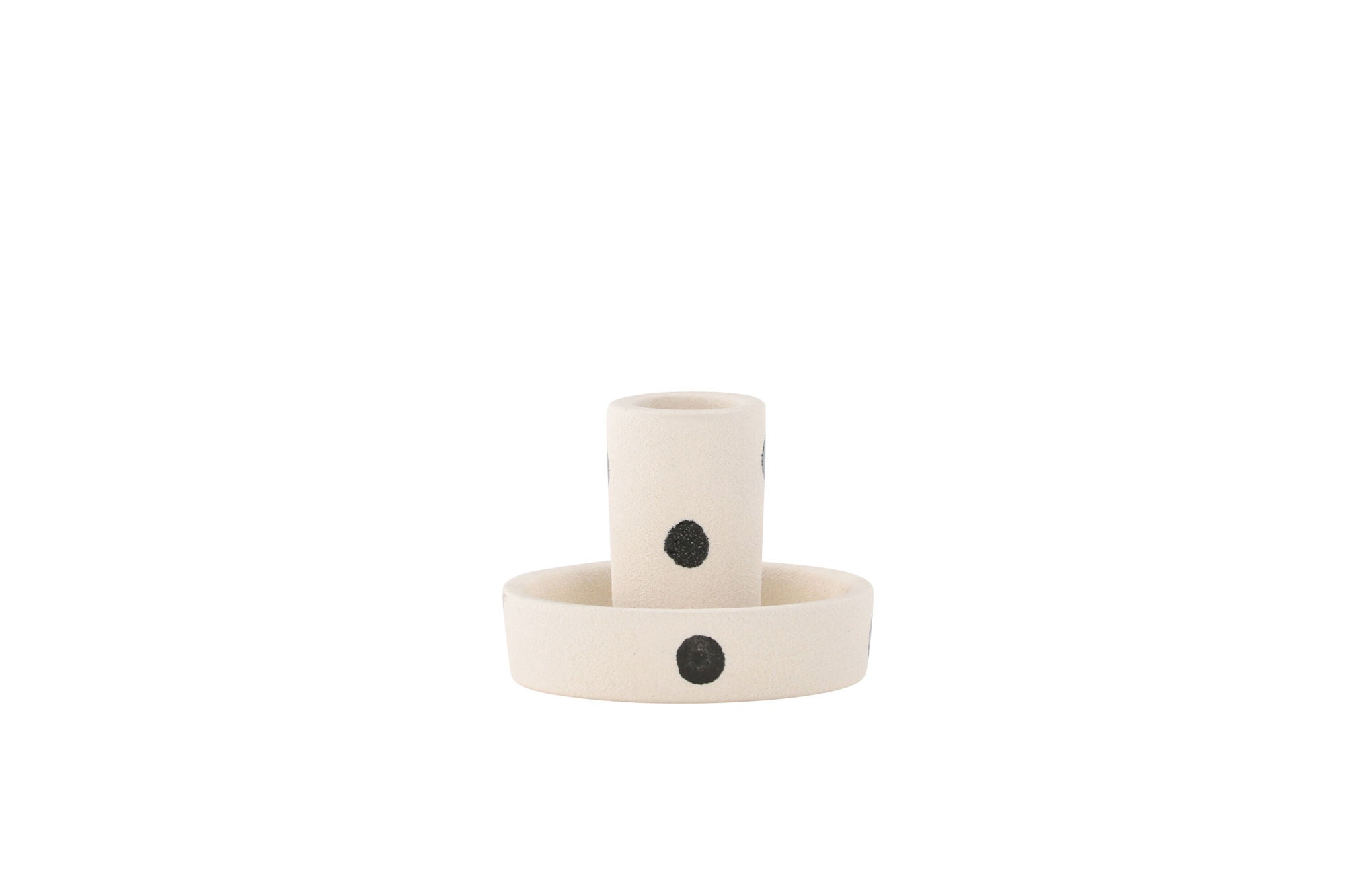 Venture Home Ceco Candlestick - White/Black Dots - W11*H6cm