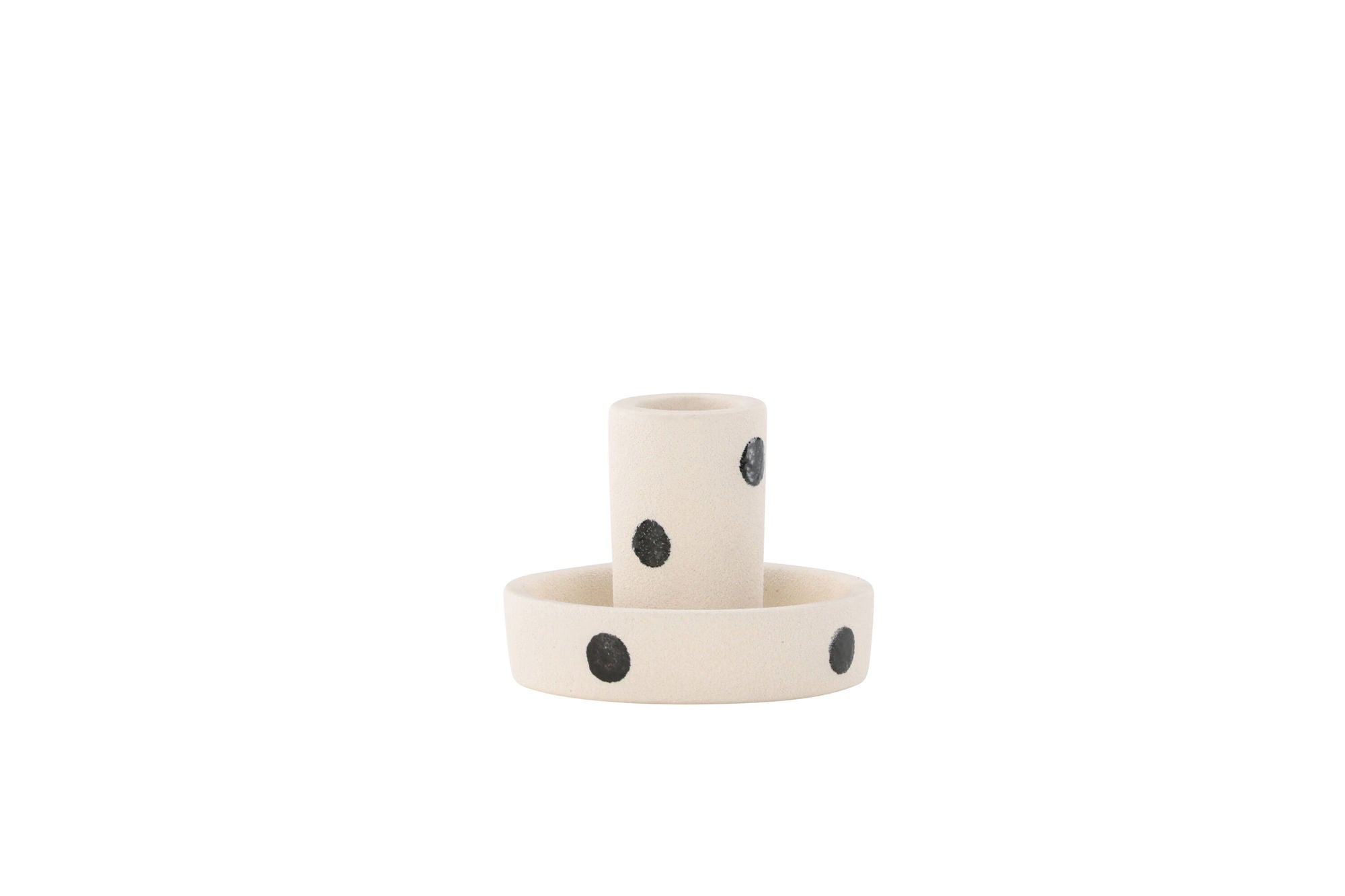 Venture Home Ceco Candlestick - White/Black Dots - W11*H6cm