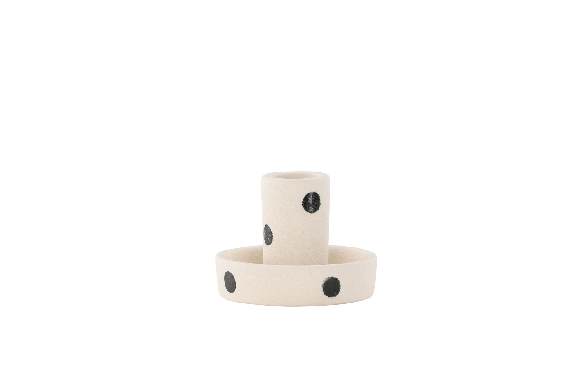 Venture Home Ceco Candlestick - White/Black Dots - W11*H6cm