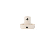 Venture Home Ceco Candlestick - White/Black Dots - W11*H6cm
