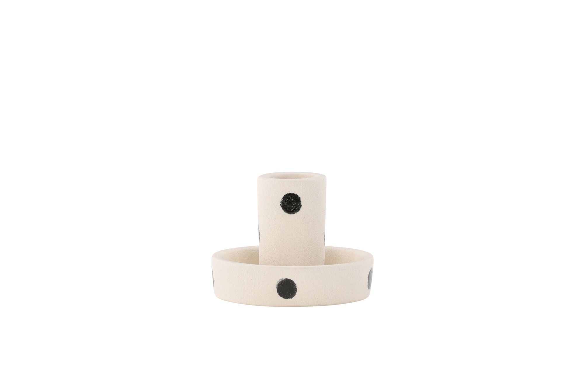 Venture Home Ceco Candlestick - White/Black Dots - W11*H6cm