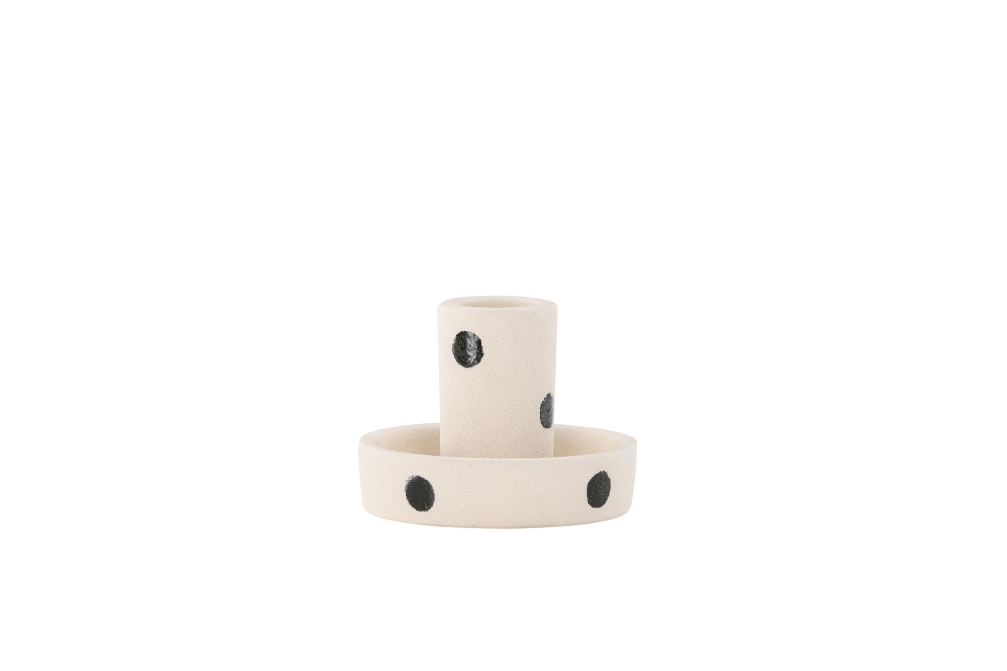 Venture Home Ceco Candlestick - White/Black Dots - W11*H6cm