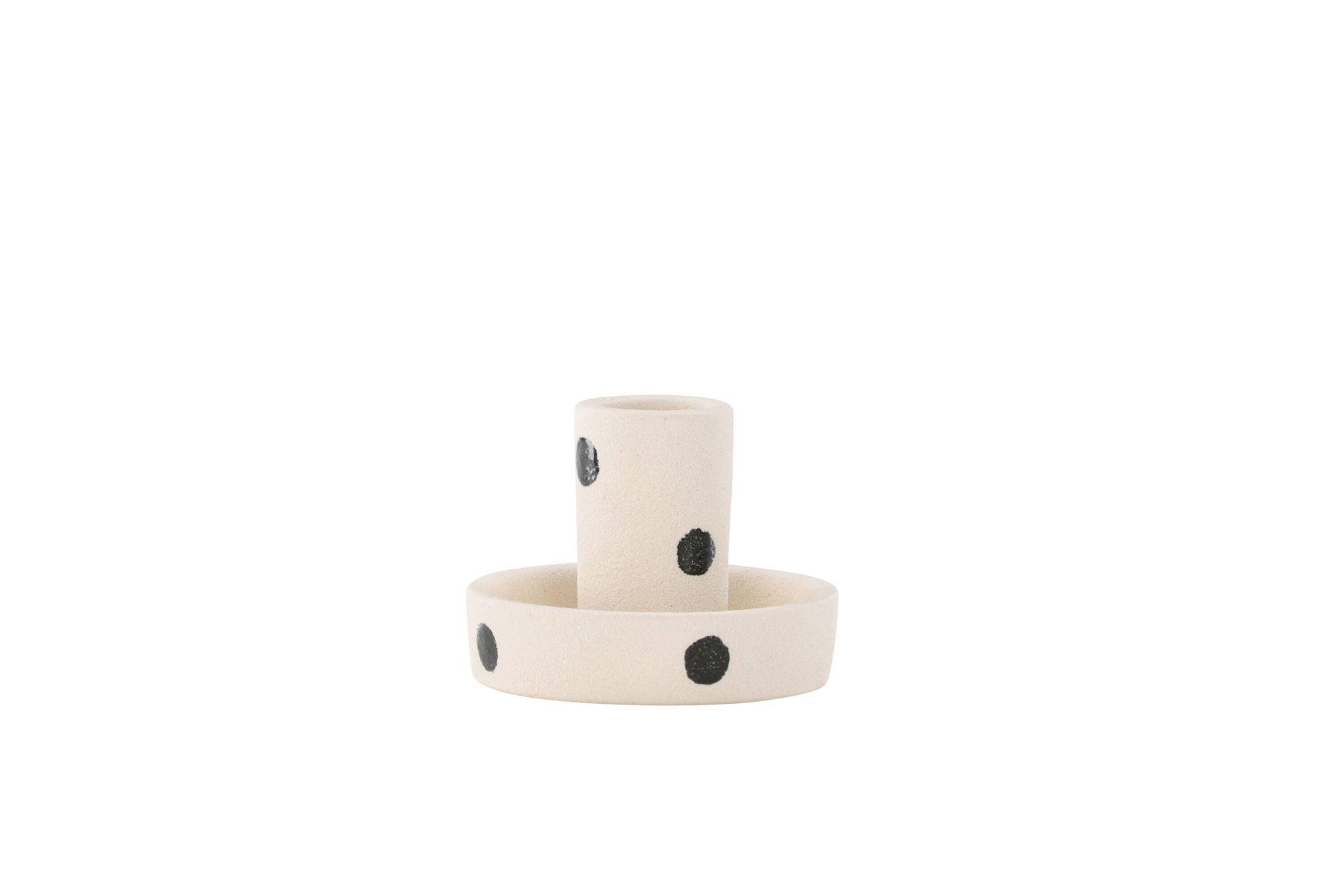 Venture Home Ceco Candlestick - White/Black Dots - W11*H6cm