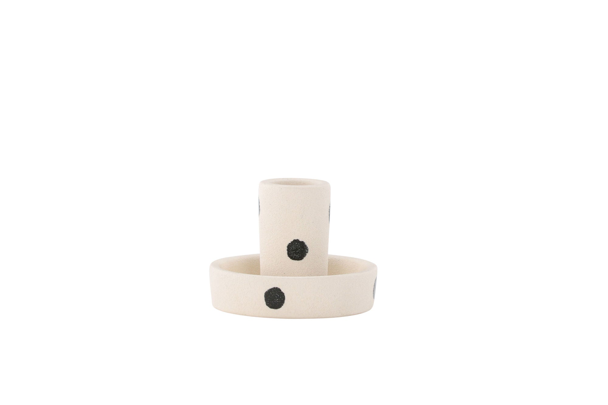 Venture Home Ceco Candlestick - White/Black Dots - W11*H6cm