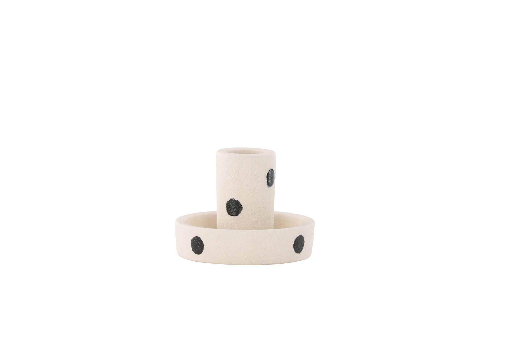 Venture Home Ceco Candlestick - White/Black Dots - W11*H6cm