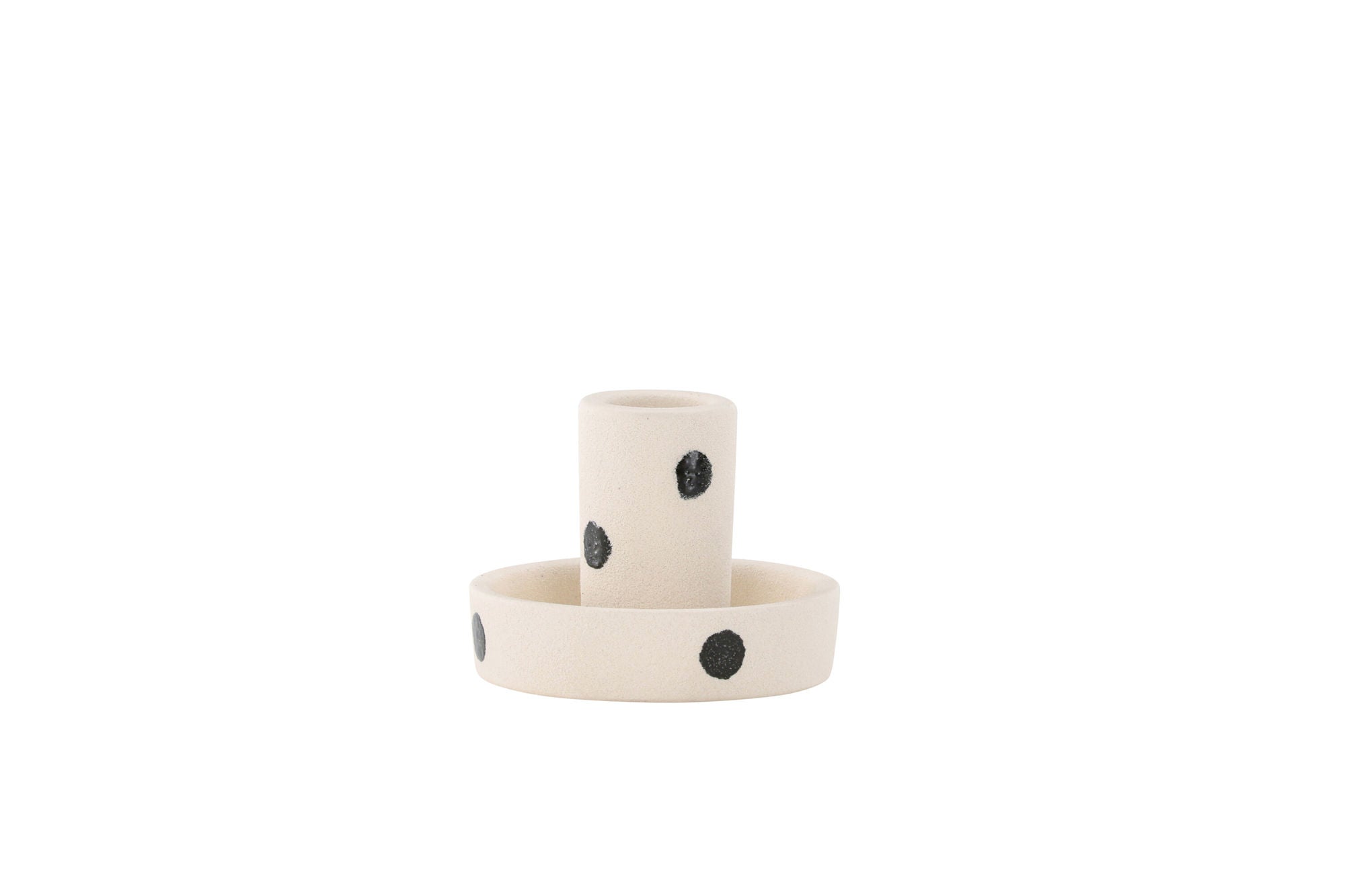 Venture Home Ceco Candlestick - White/Black Dots - W11*H6cm