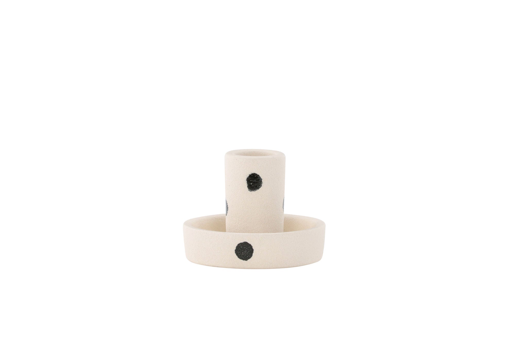 Venture Home Ceco Candlestick - White/Black Dots - W11*H6cm